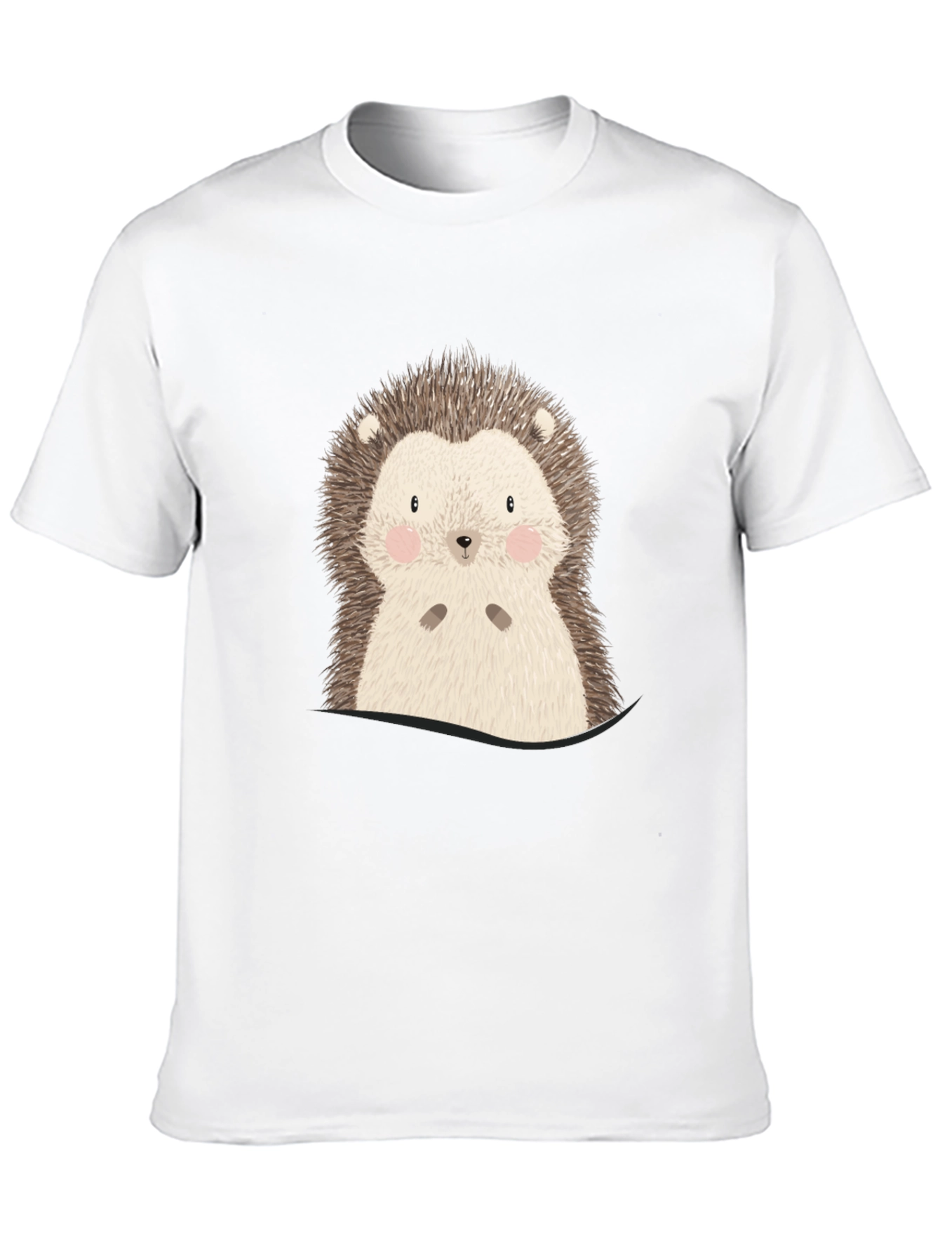 Black Cute Hedgehog Graphic Tee - Soft Cotton Blend view 10