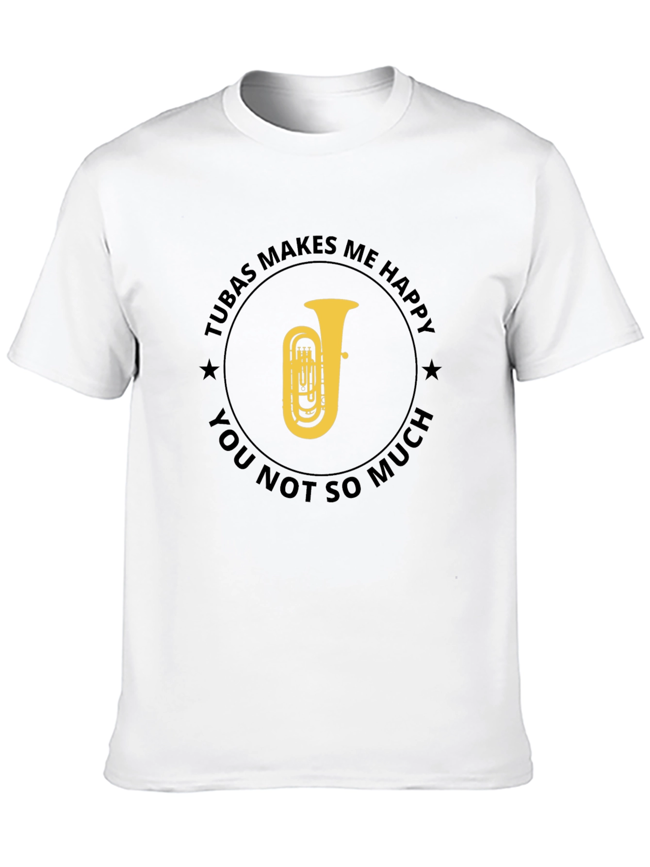 Black Tuba Makes Me Happy Graphic T-Shirt view 10