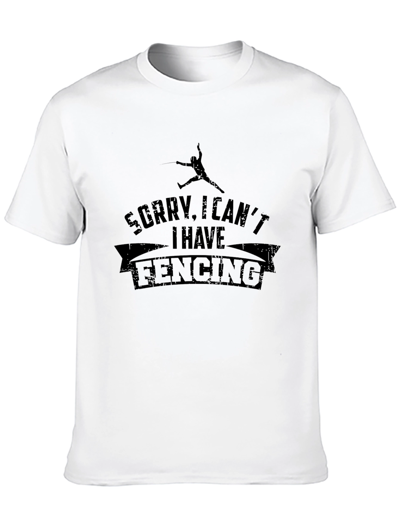 Black Sorry, I Can't I Have Fencing Black T-Shirt view 10