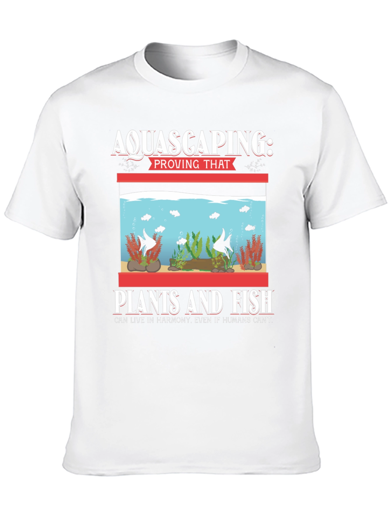 Black Aquascaping Fish & Plants Harmony T-Shirt view 10