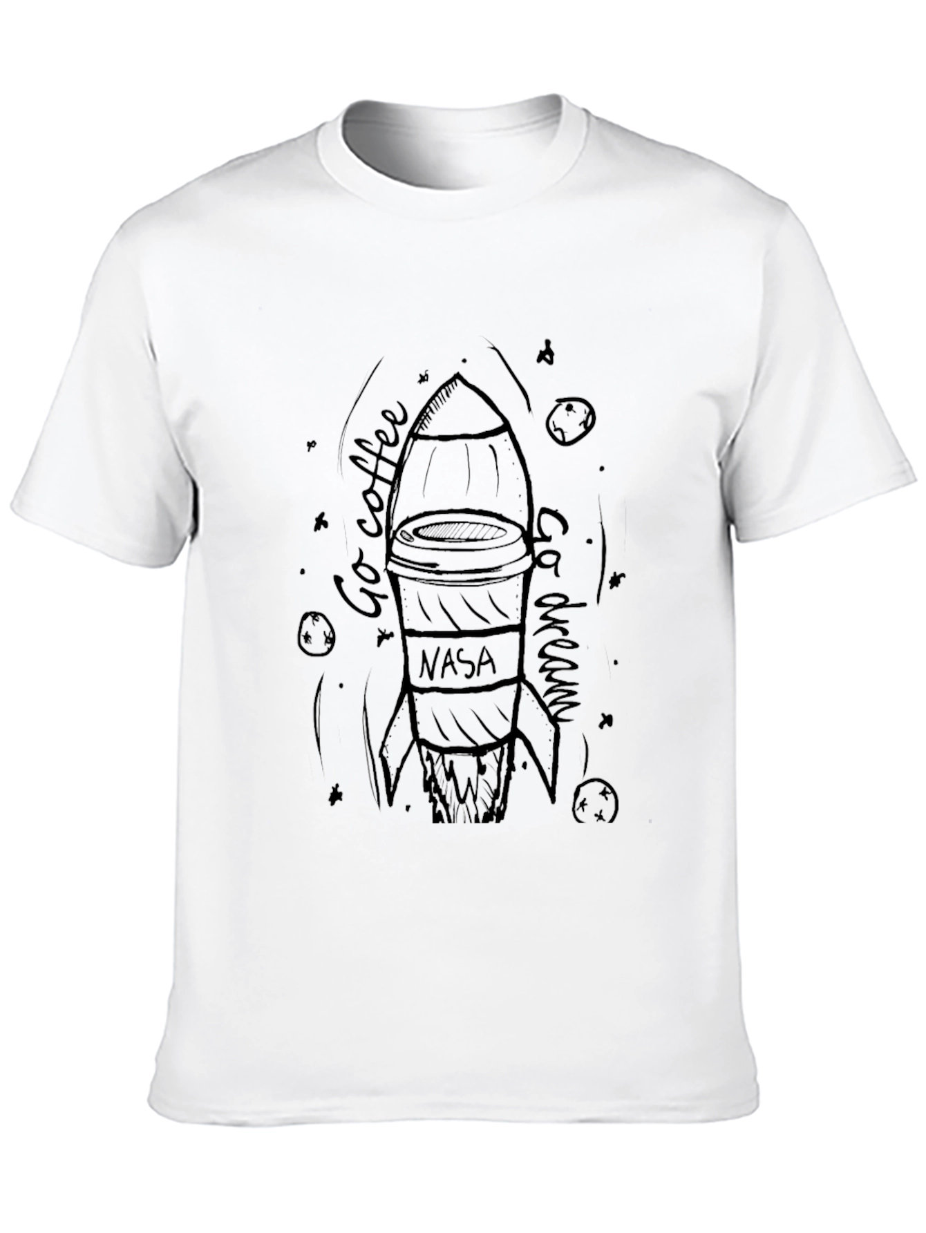Black NASA Coffee Rocket T-Shirt - Blast Off Your Day! view 10