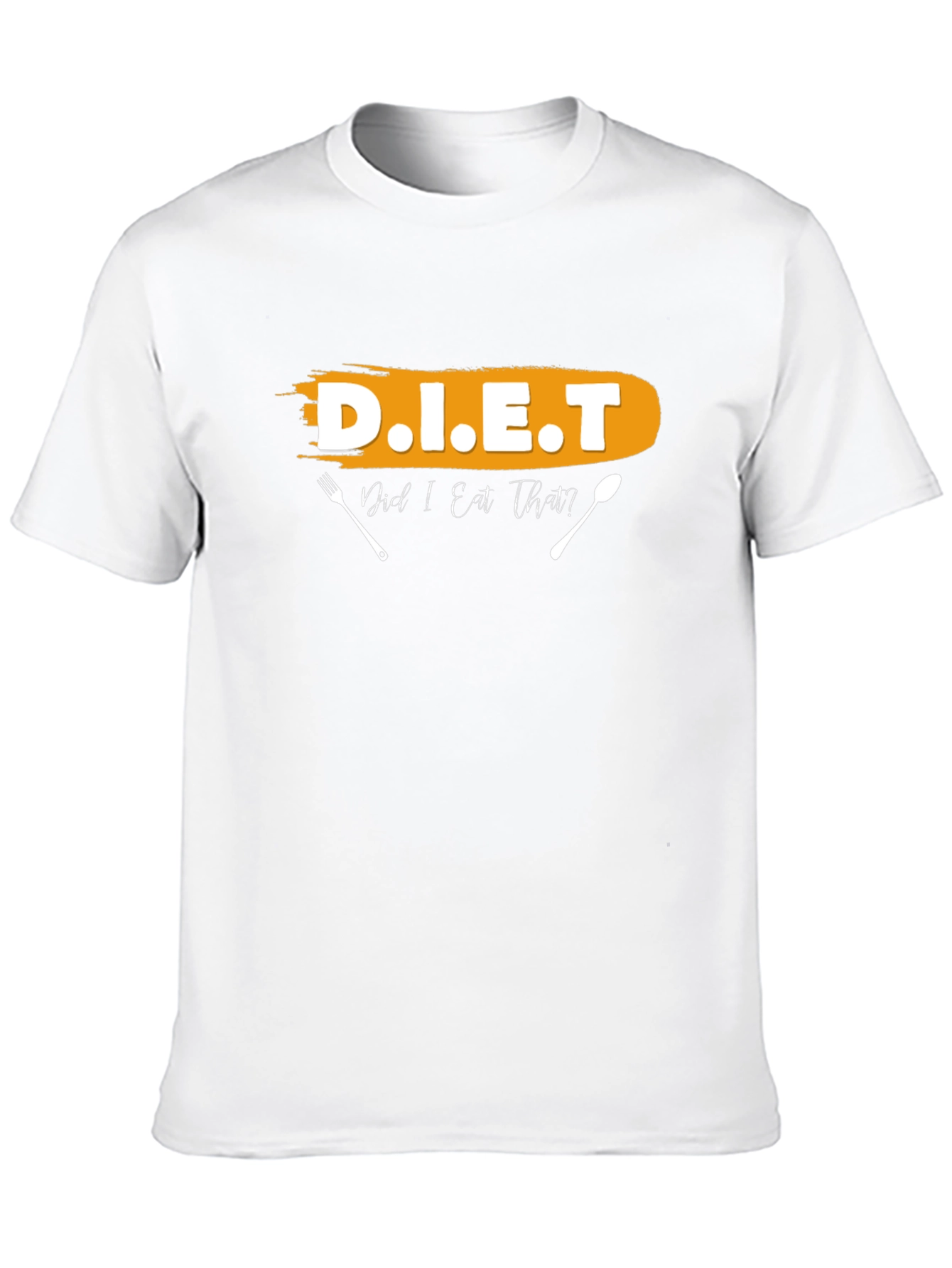 Black Funny Diet T-Shirt - Did I Eat That? Black Cotton Tee view 10