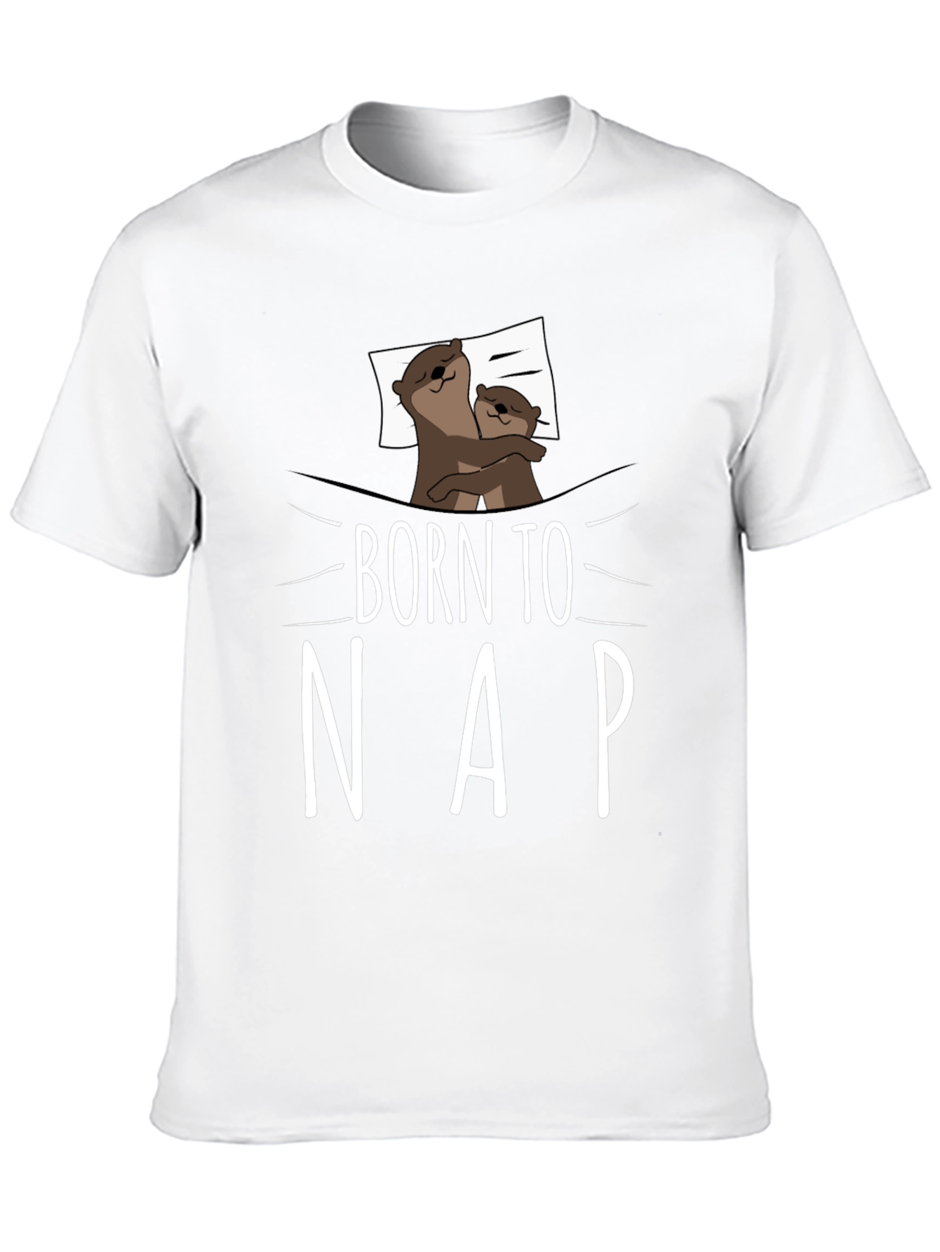 Black Born to Nap Otter Graphic Tee - Comfort Black T-Shirt view 10