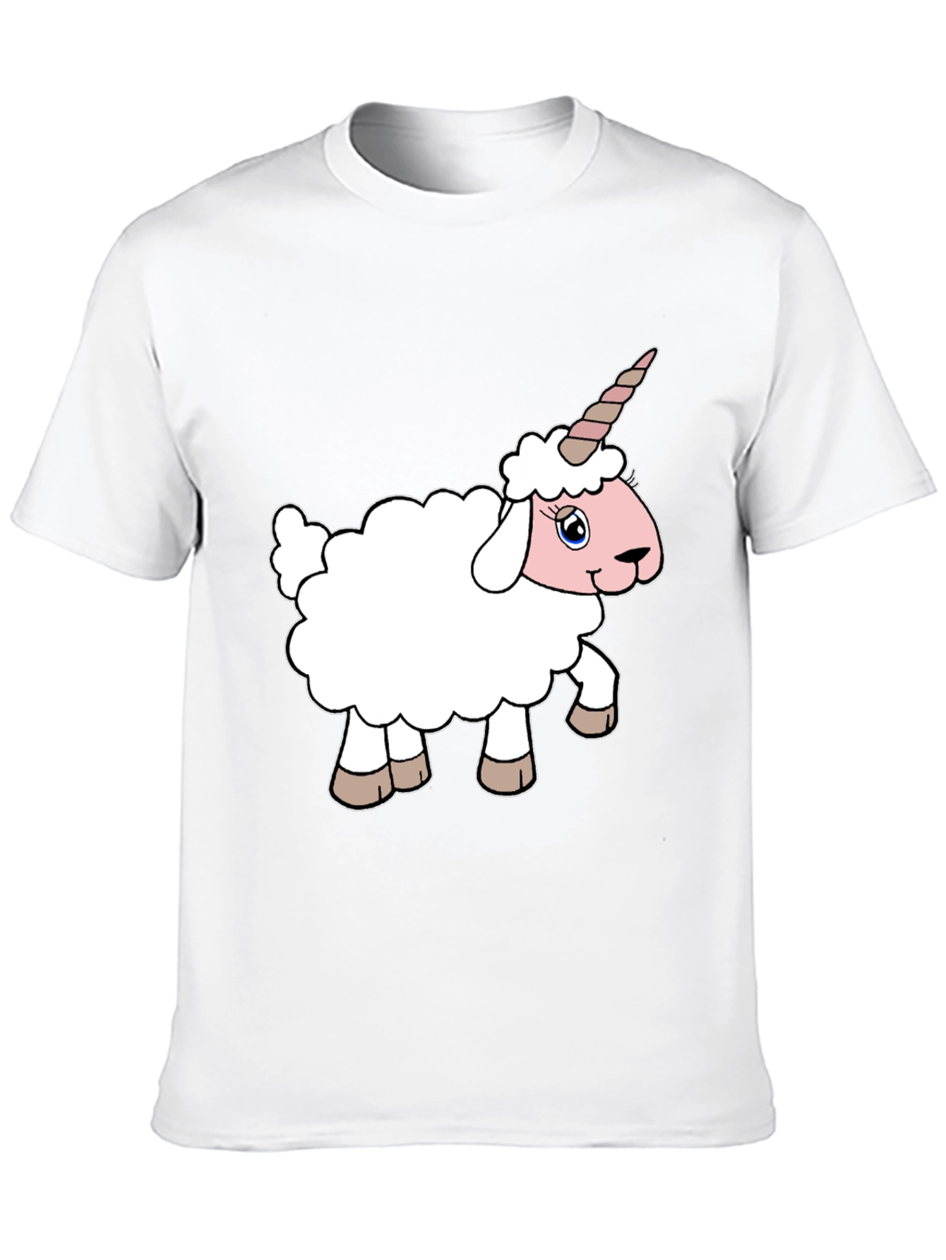 Black Unicorn Sheep Graphic Tee - Black Cotton T-Shirt view 10