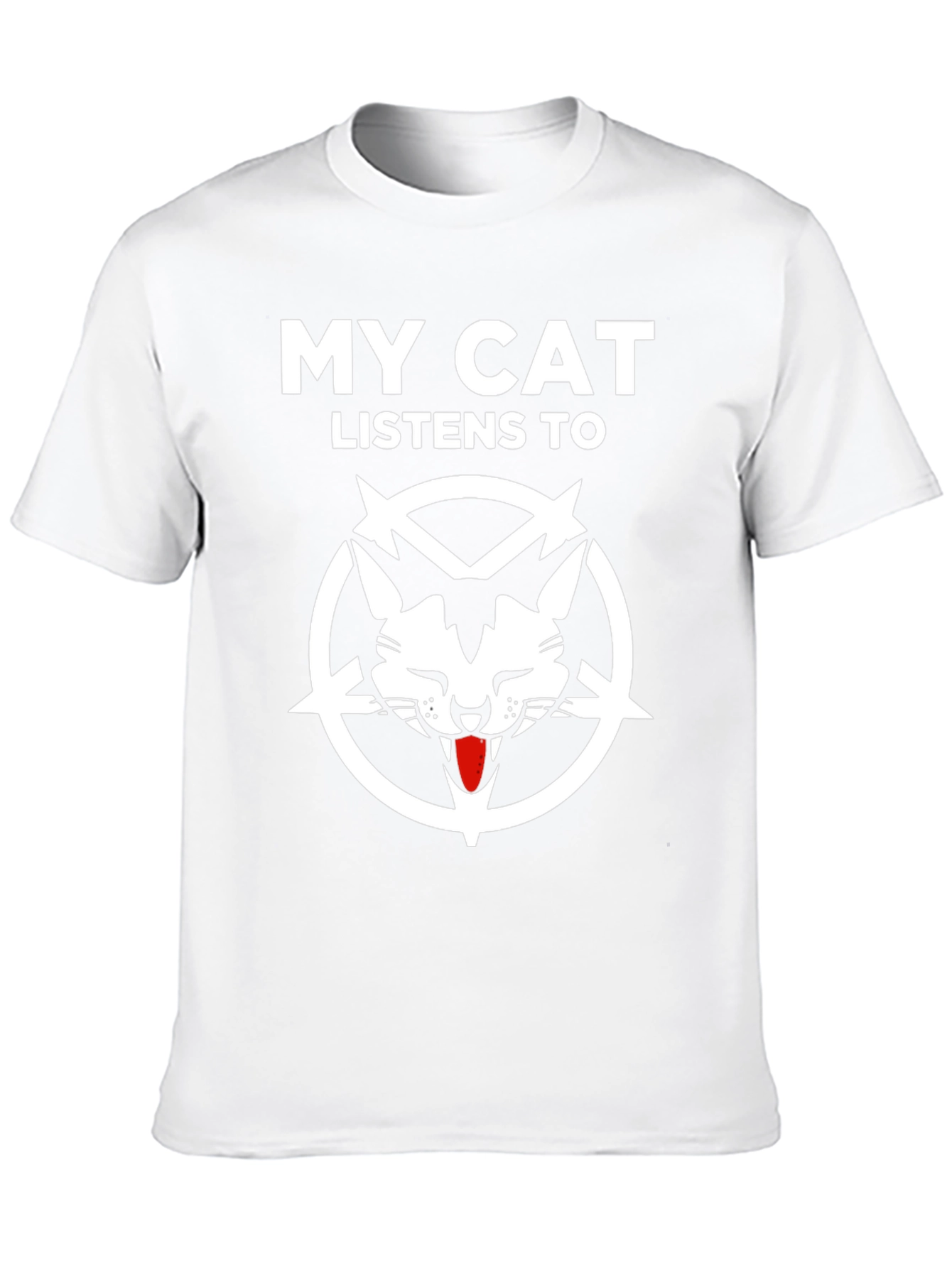 Black My Cat Listens to Pentagram T-Shirt view 10