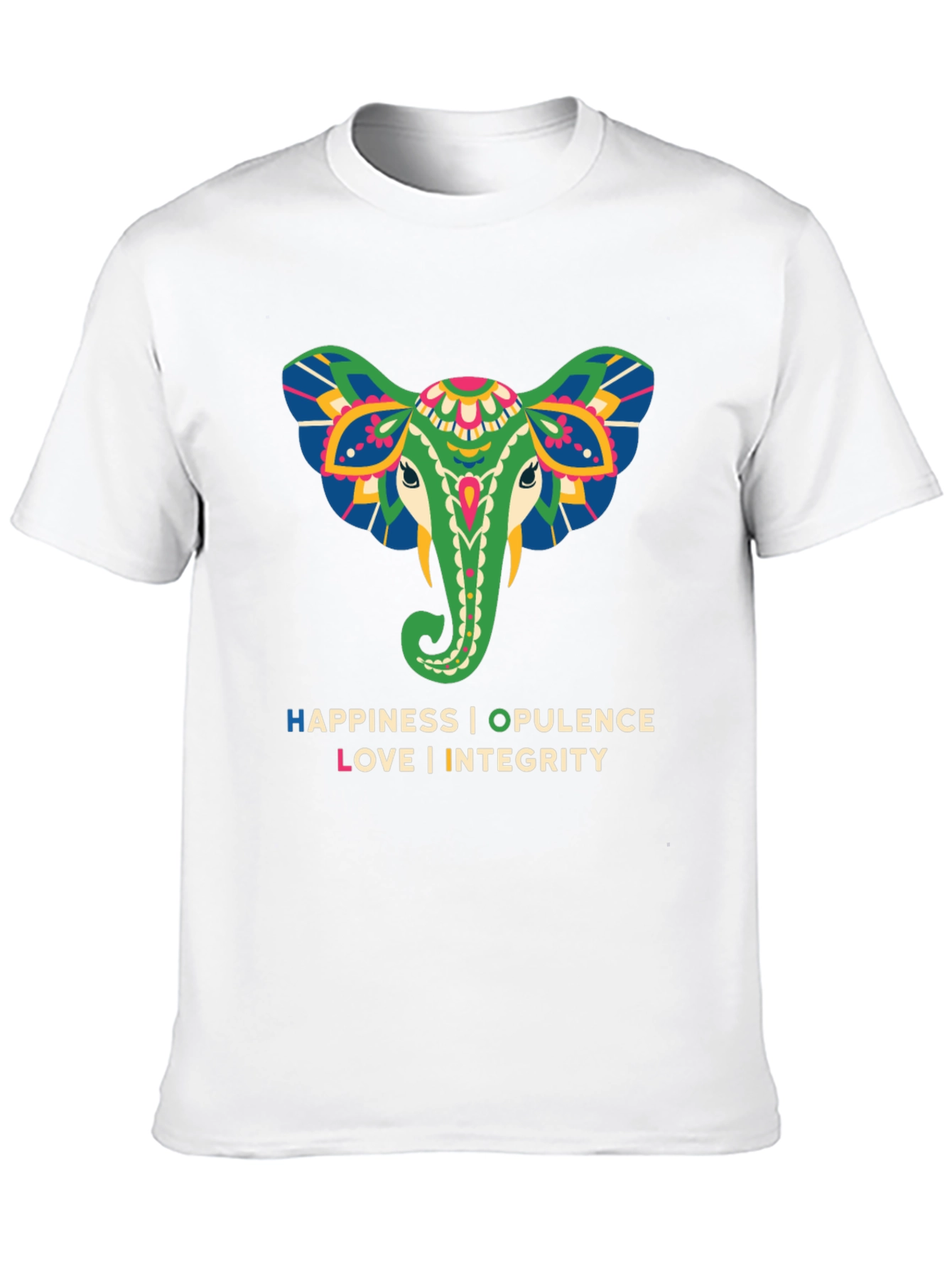 Black Elephant Graphic Tee: Happiness, Opulence, Love & Integrity view 10