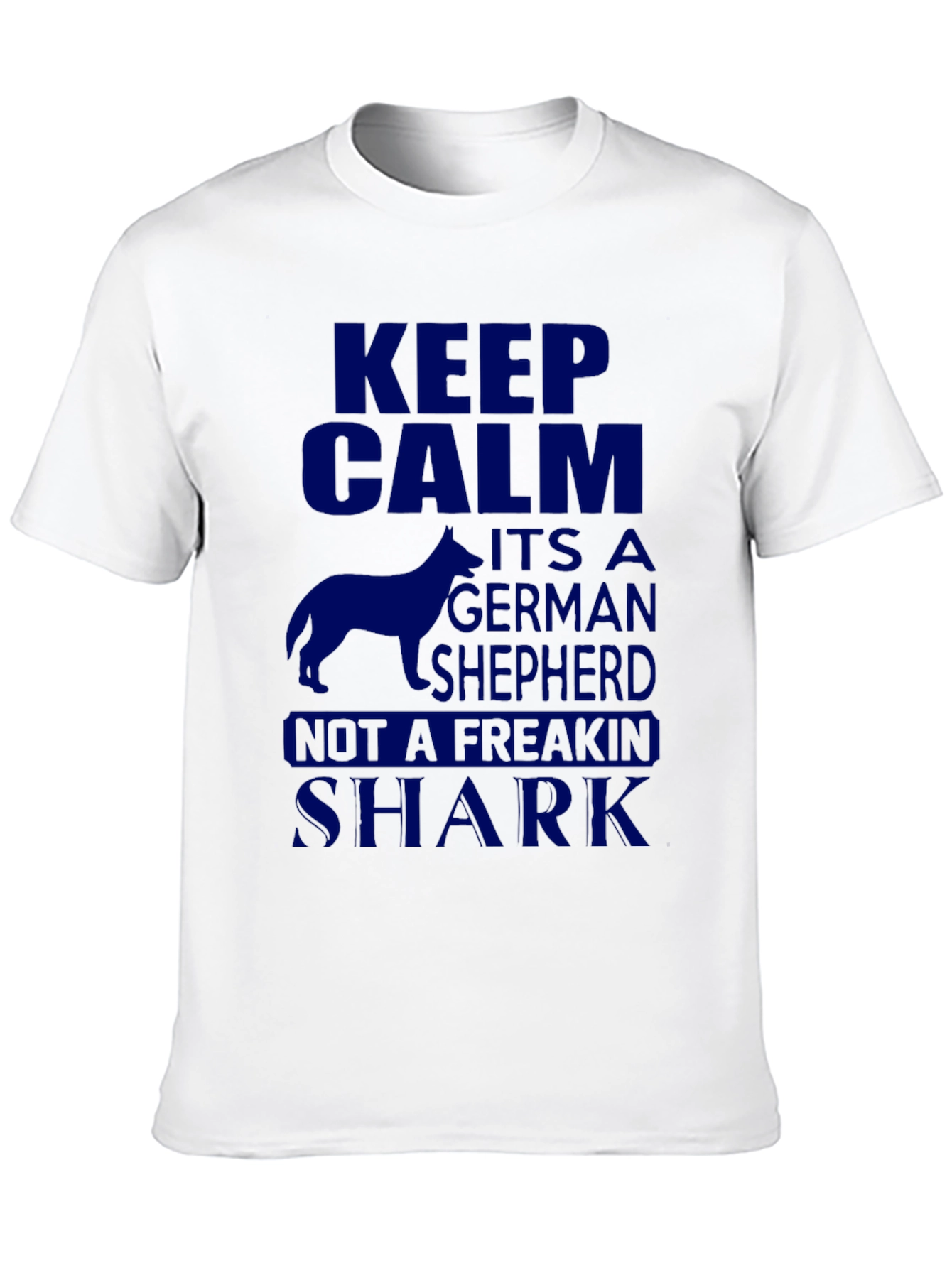 Black Keep Calm German Shepherd Novelty T-Shirt view 10