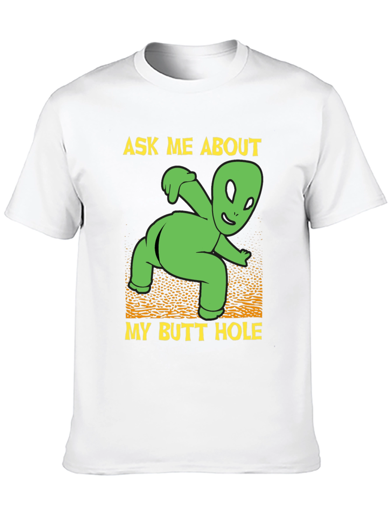 Black Ask Me About My Butt Hole Alien Graphic T-Shirt view 10