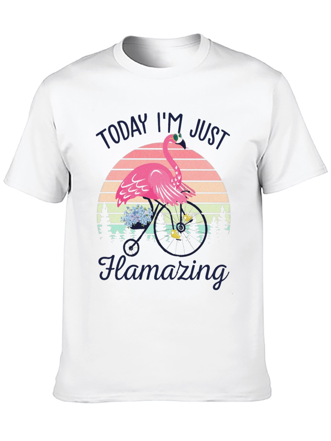 Black Flamazing Flamingo on Bike T-Shirt - Quirky Graphic Tee view 10