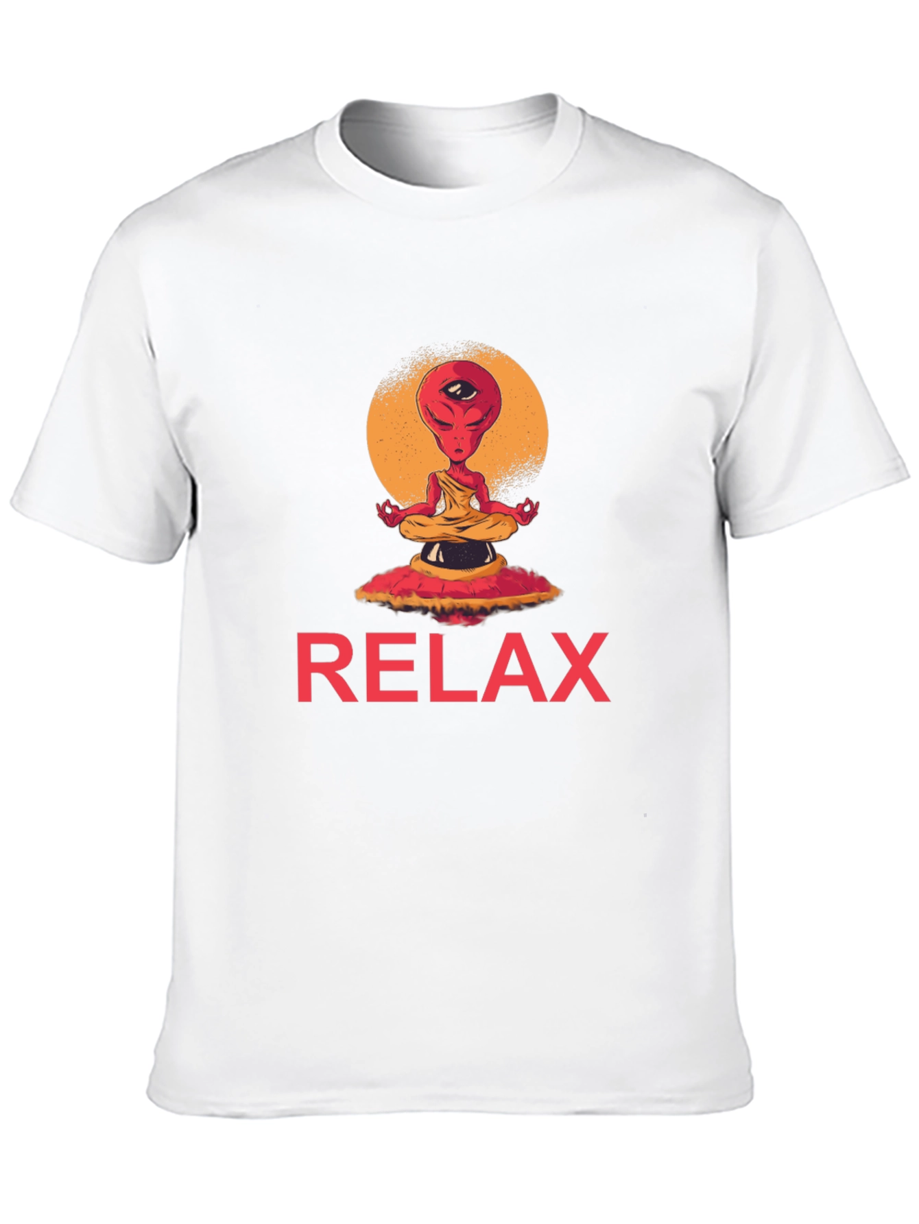 Black Relax Alien Meditation Graphic Tee view 10