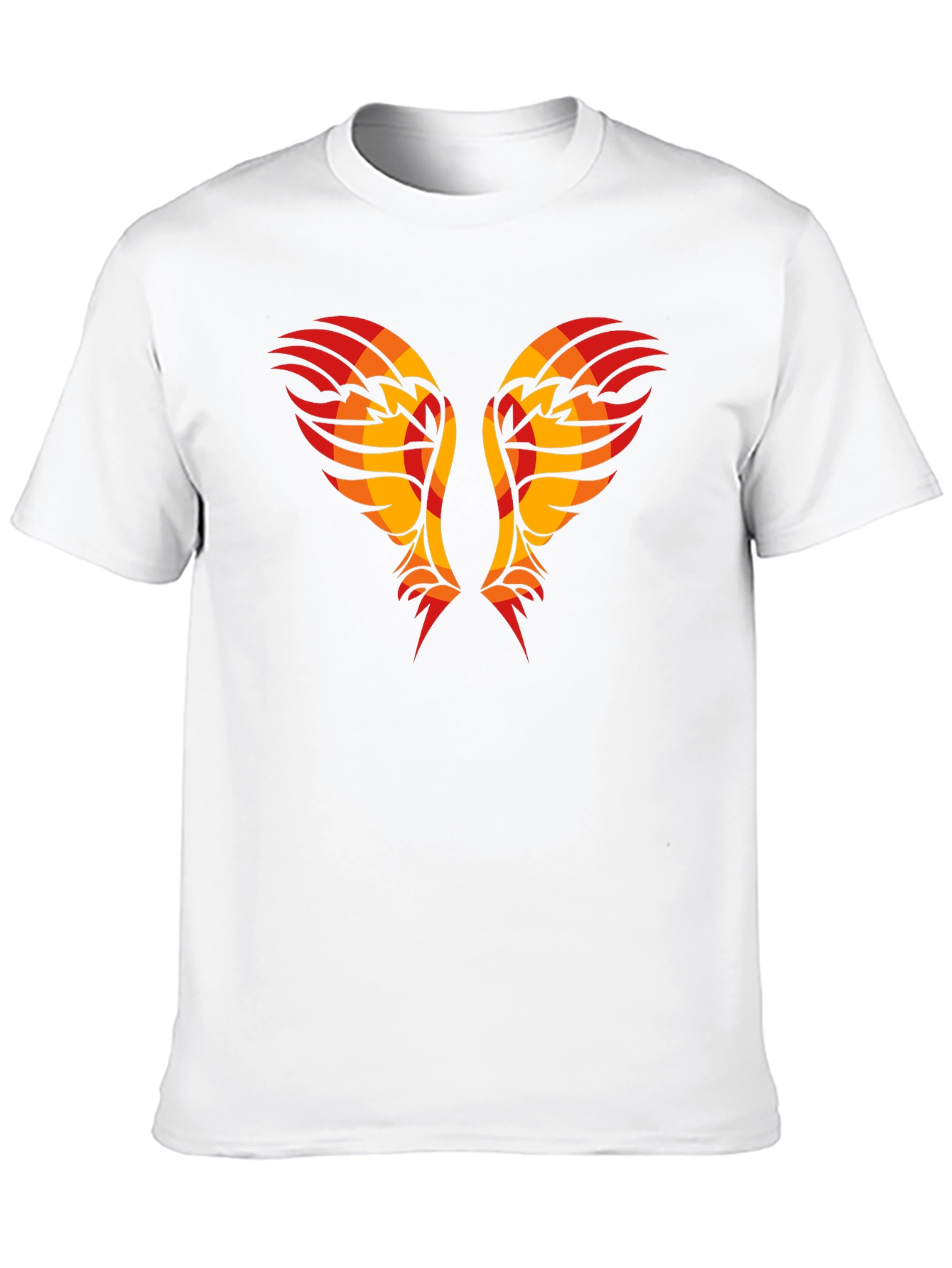 Black Tribal Wings Graphic Tee - Black Cotton Shirt view 10