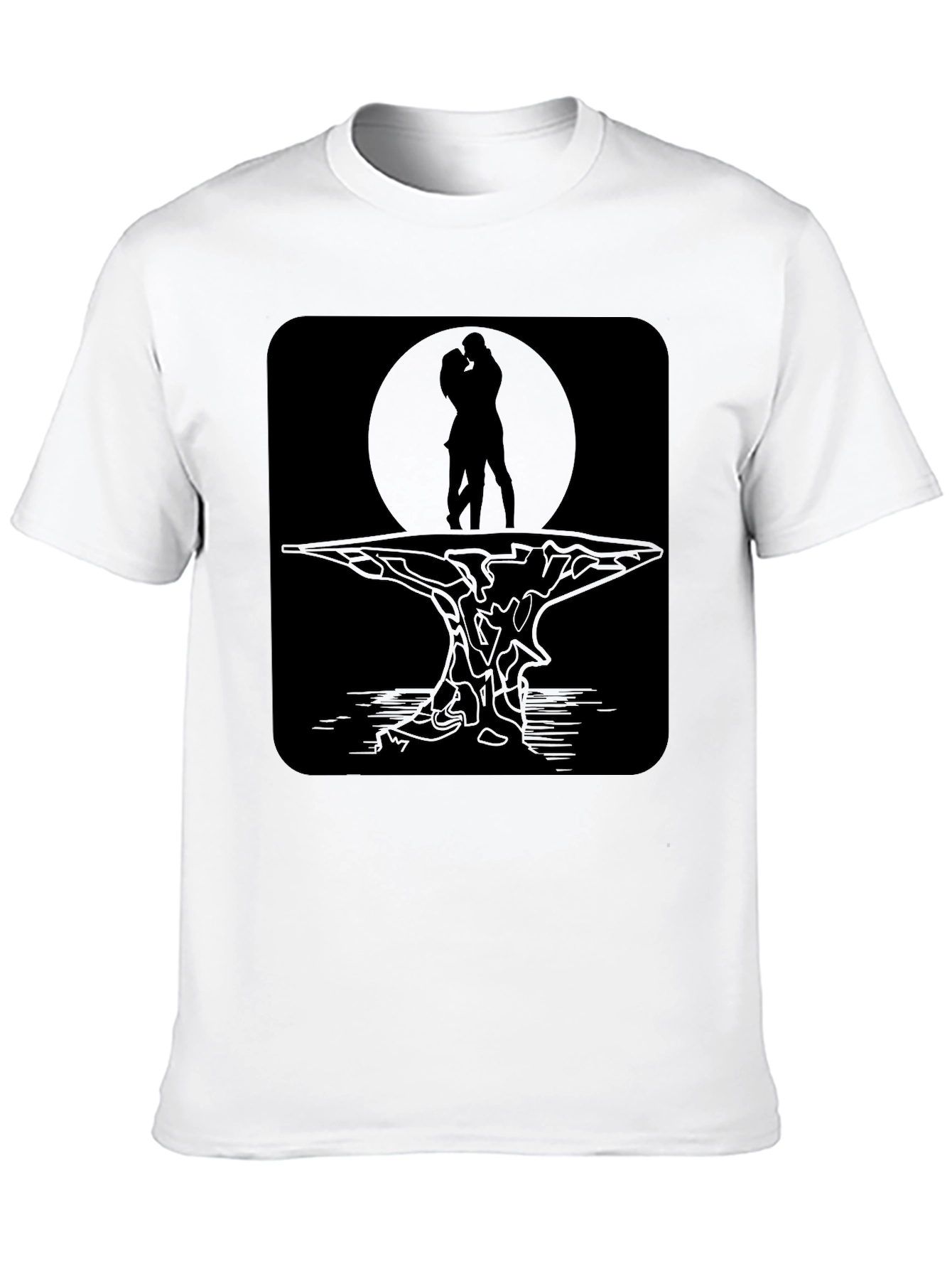 Black Romantic Silhouette Graphic Tee view 10