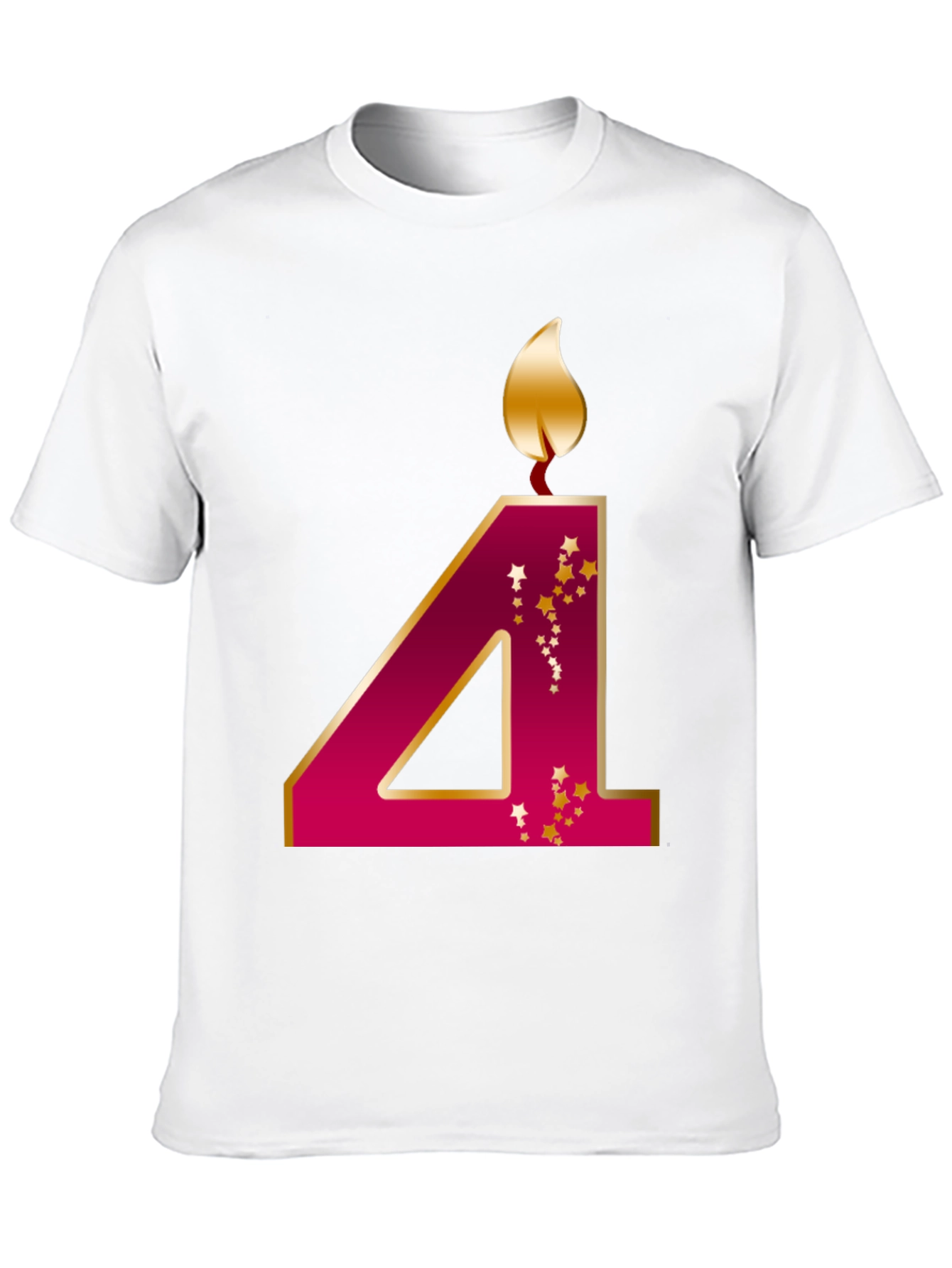 Birthday Number 4 Candle T-Shirt - 10