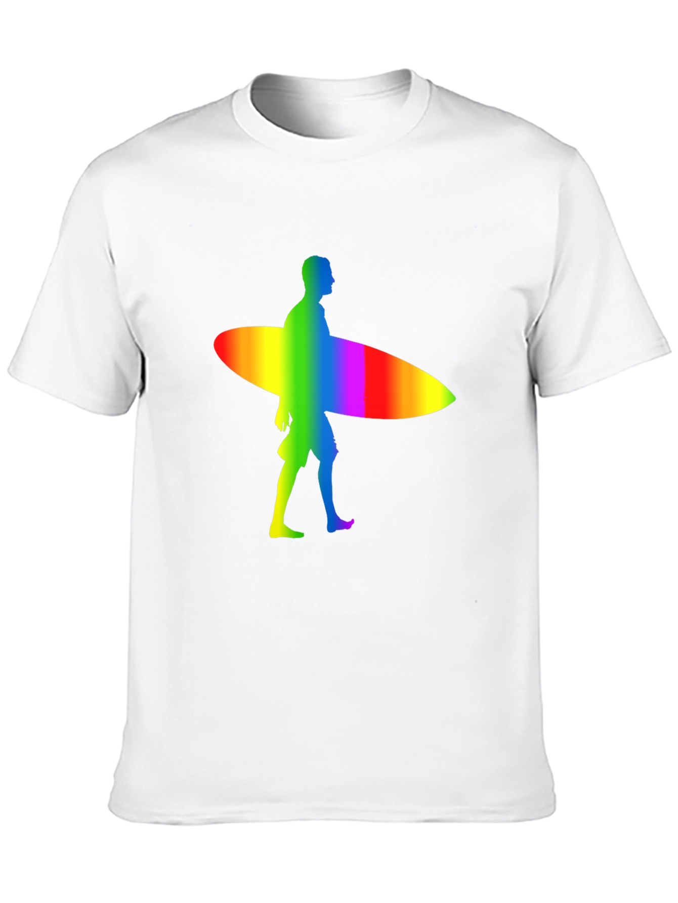 Black Rainbow Surfer Graphic Tee - Black Cotton Comfort view 10