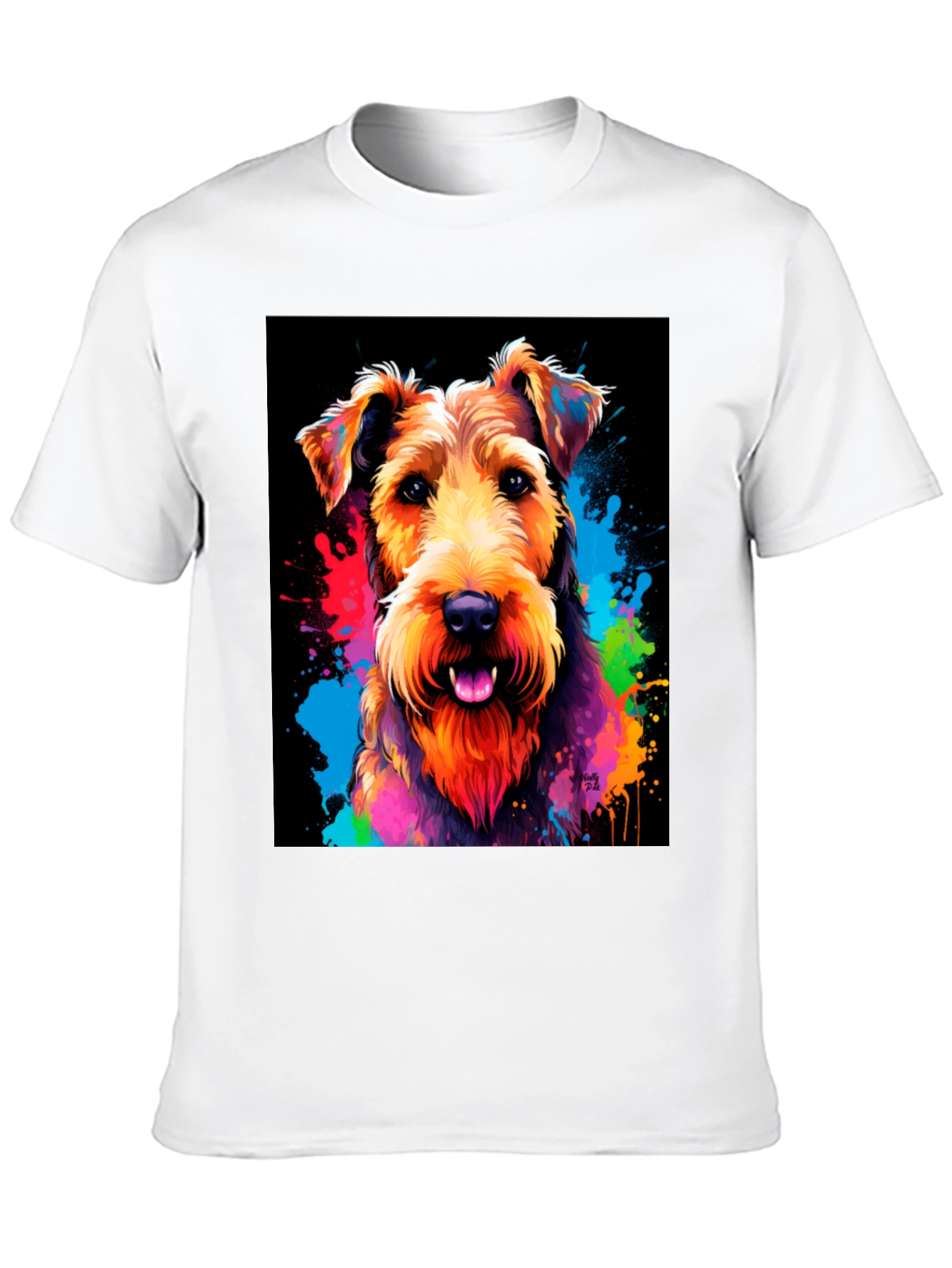 Black Colorful Dog Graphic T-Shirt view 10