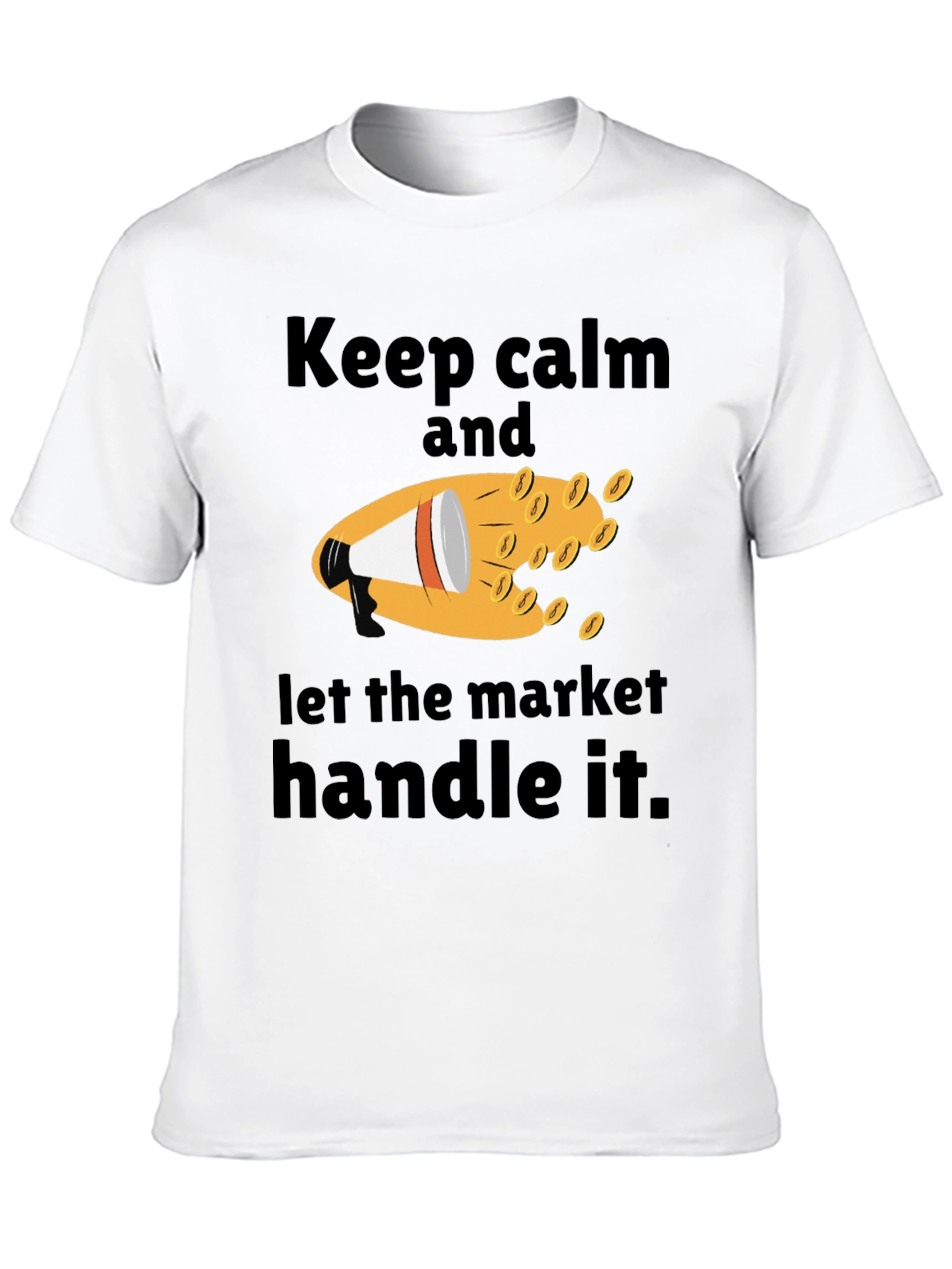 Black Keep Calm Market Handle Black Graphic Tee view 10