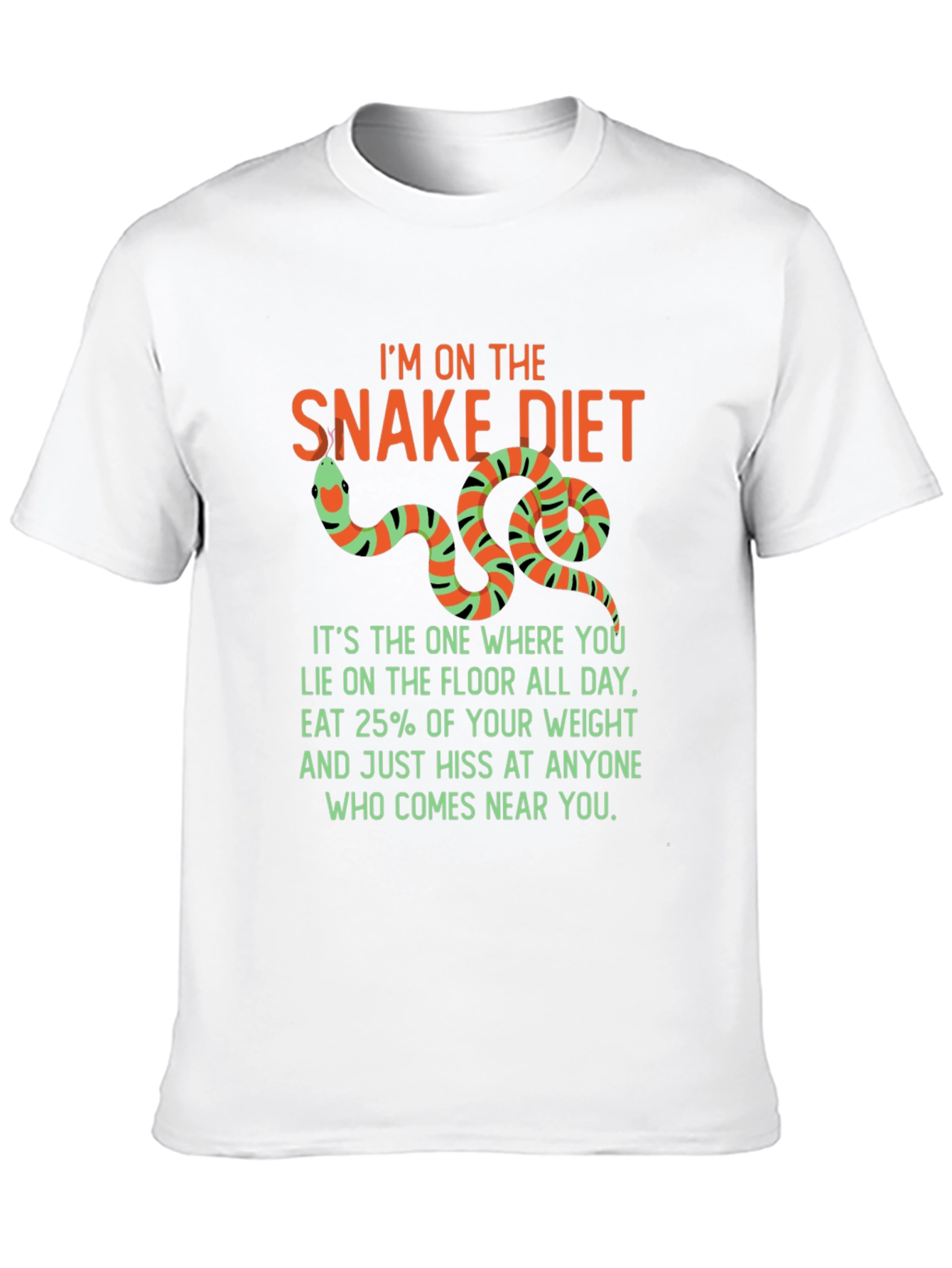 Black Funny Snake Diet T-Shirt view 10