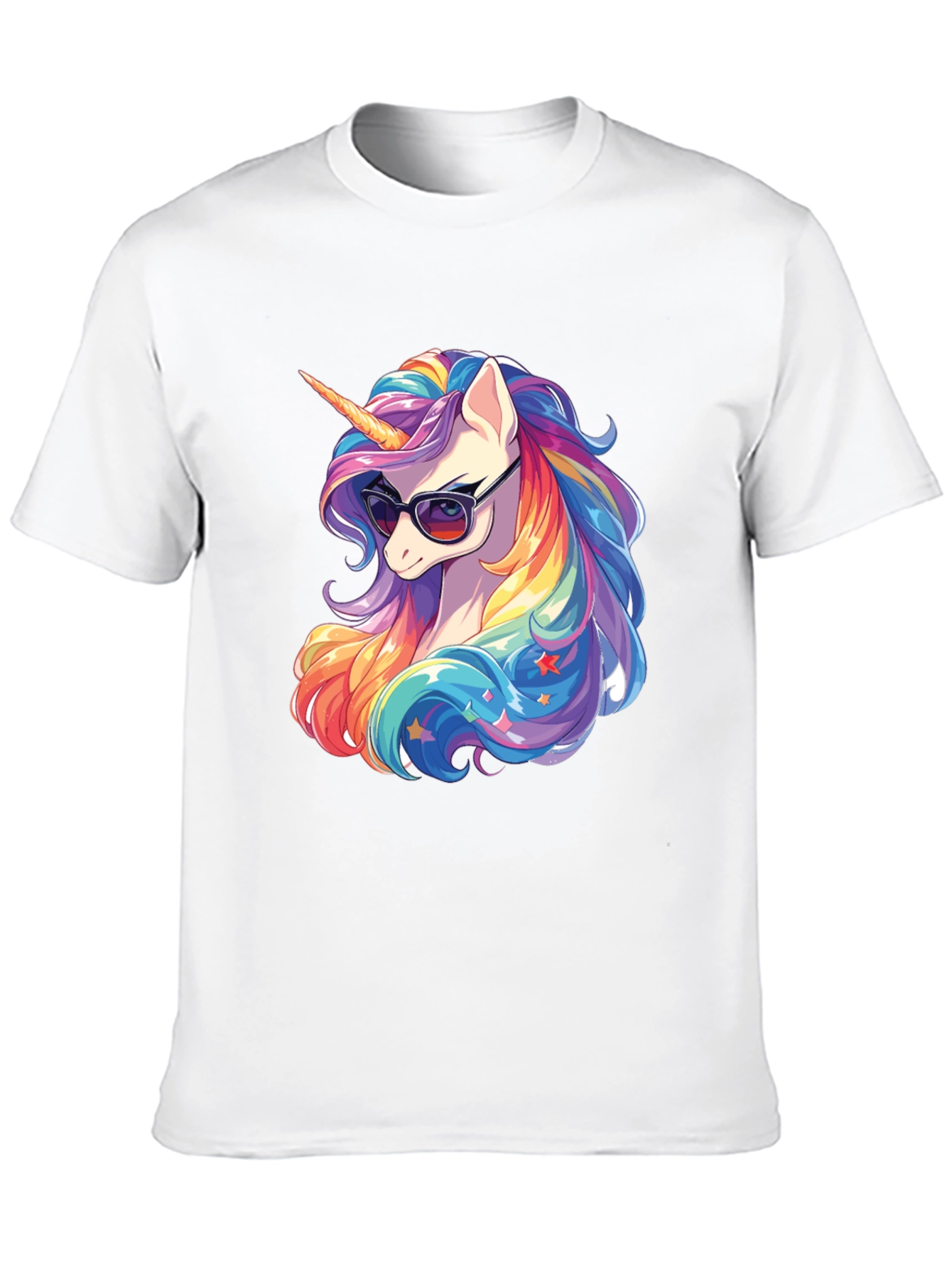 Cool Unicorn Graphic Tee - Rainbow Mane, Sunglasses - 10