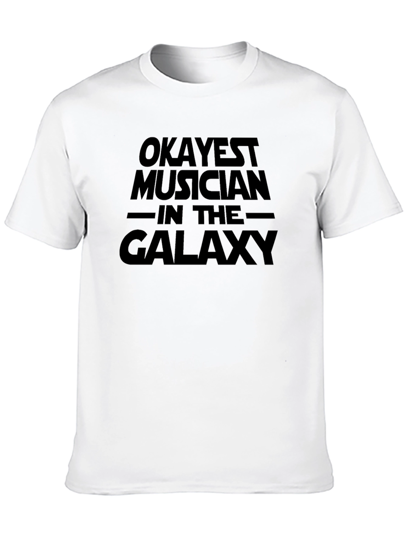 Black Okayest Musician in the Galaxy Black T-Shirt view 10