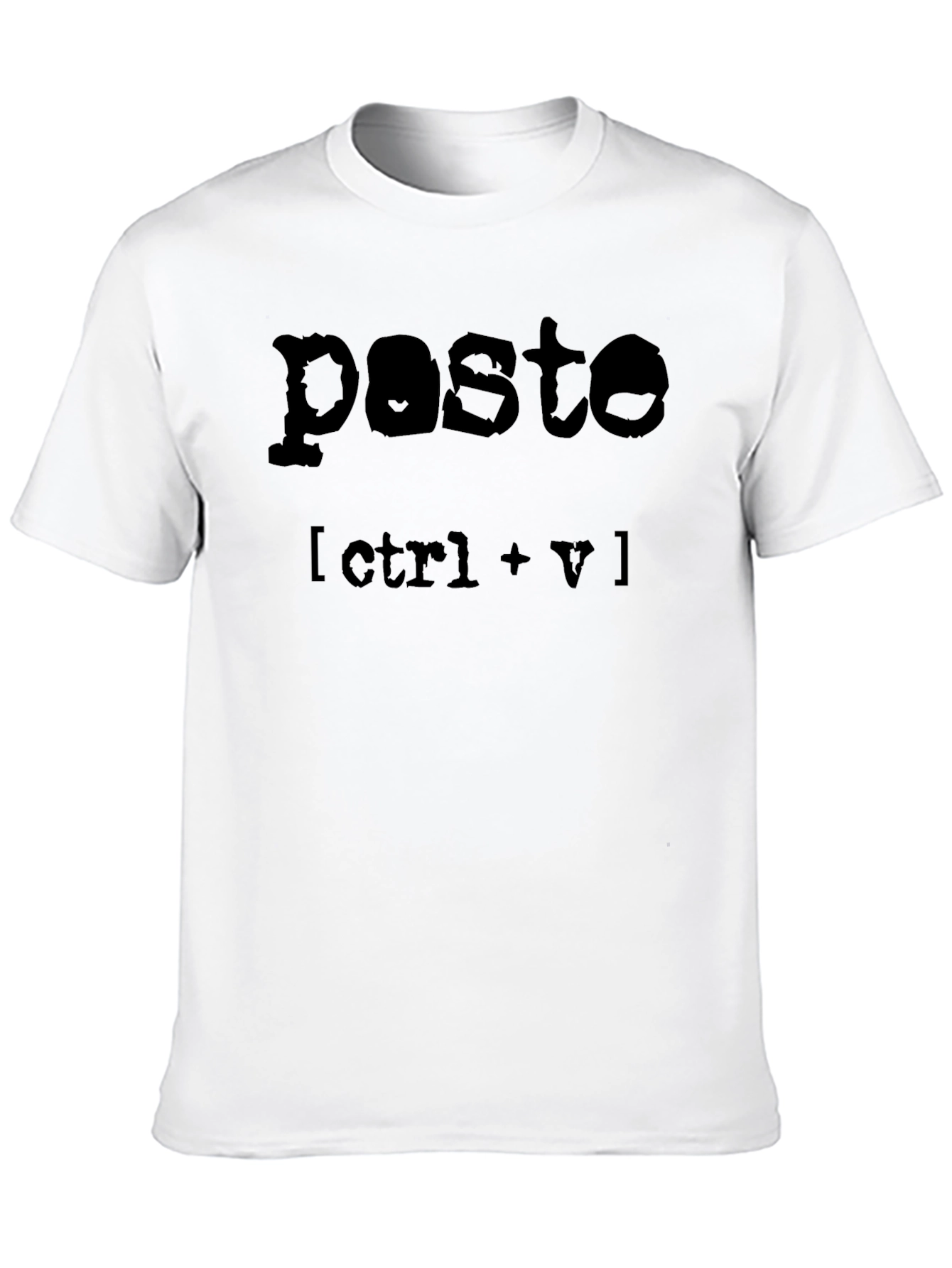 Black Paste Ctrl+V Graphic Tee - Black Cotton Blend view 10