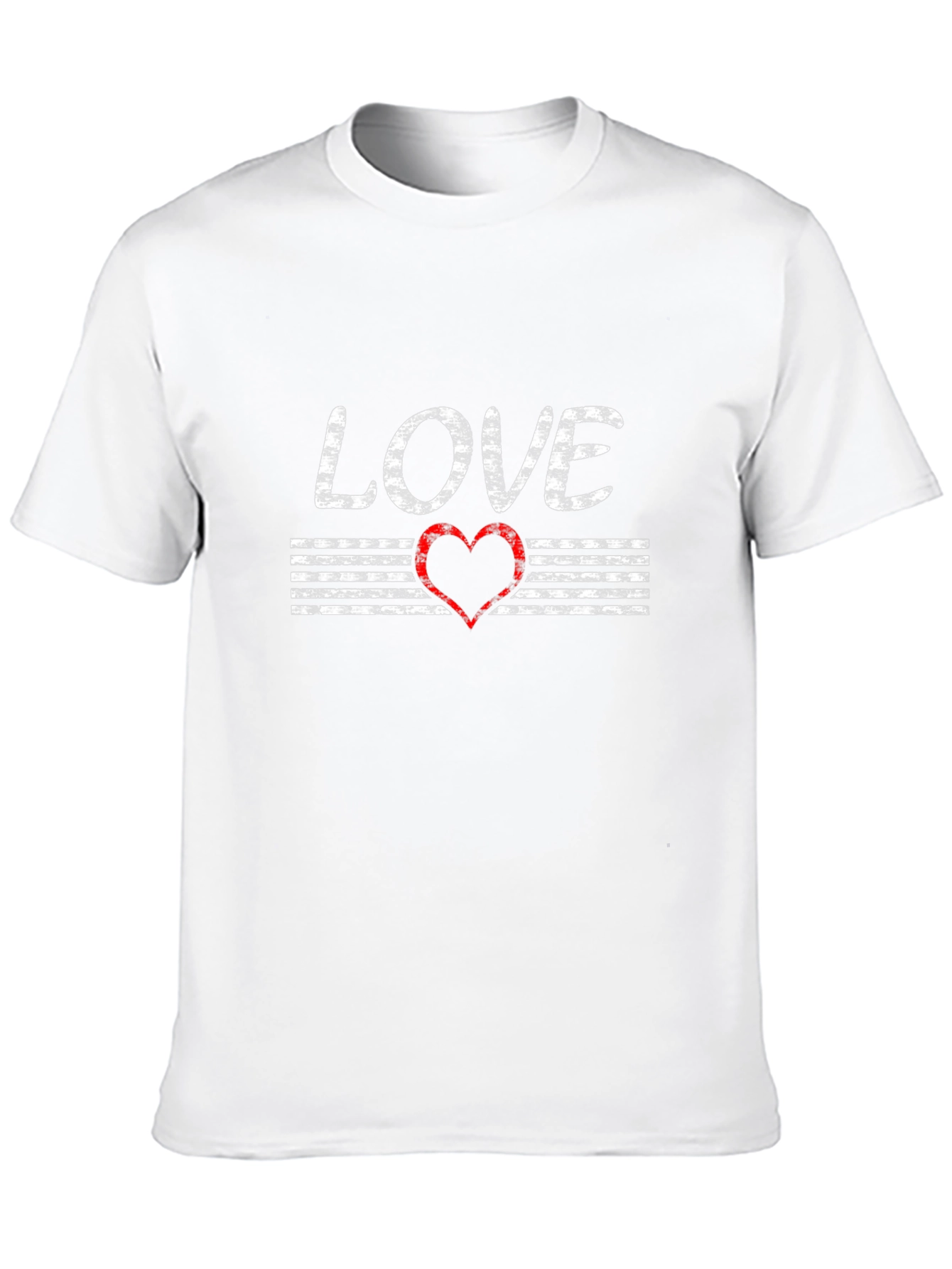 Black Love Graphic T-Shirt - Distressed Heart Design view 10
