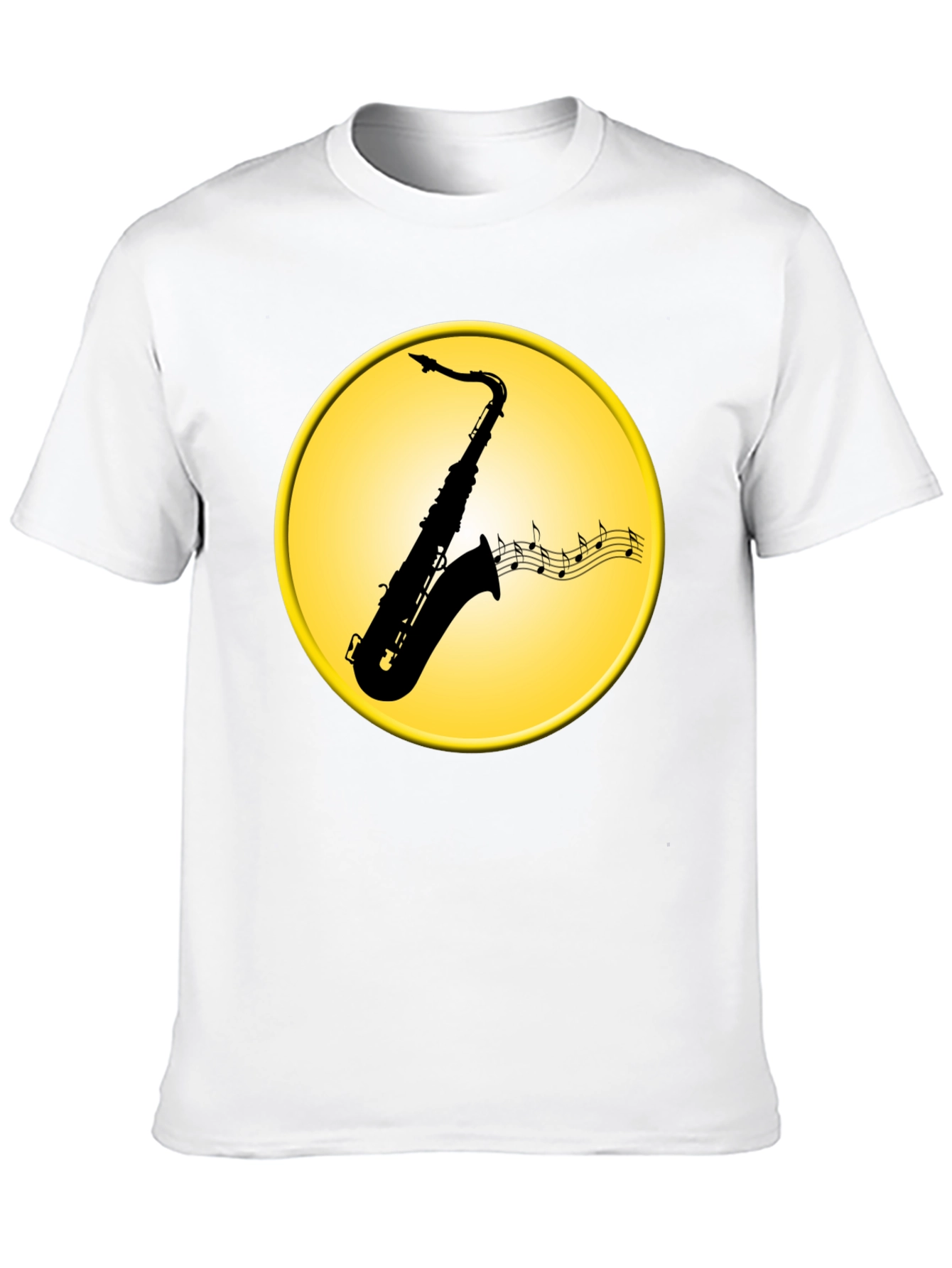 Black Saxophone Music Notes Graphic Tee view 10