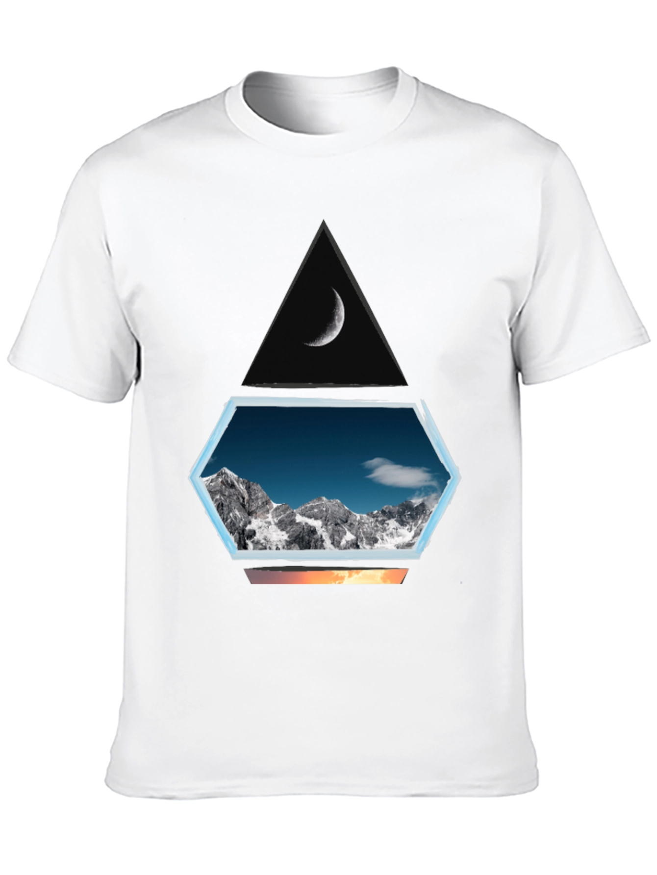 Black Mountainscape Graphic Tee - Black Cotton Blend view 10