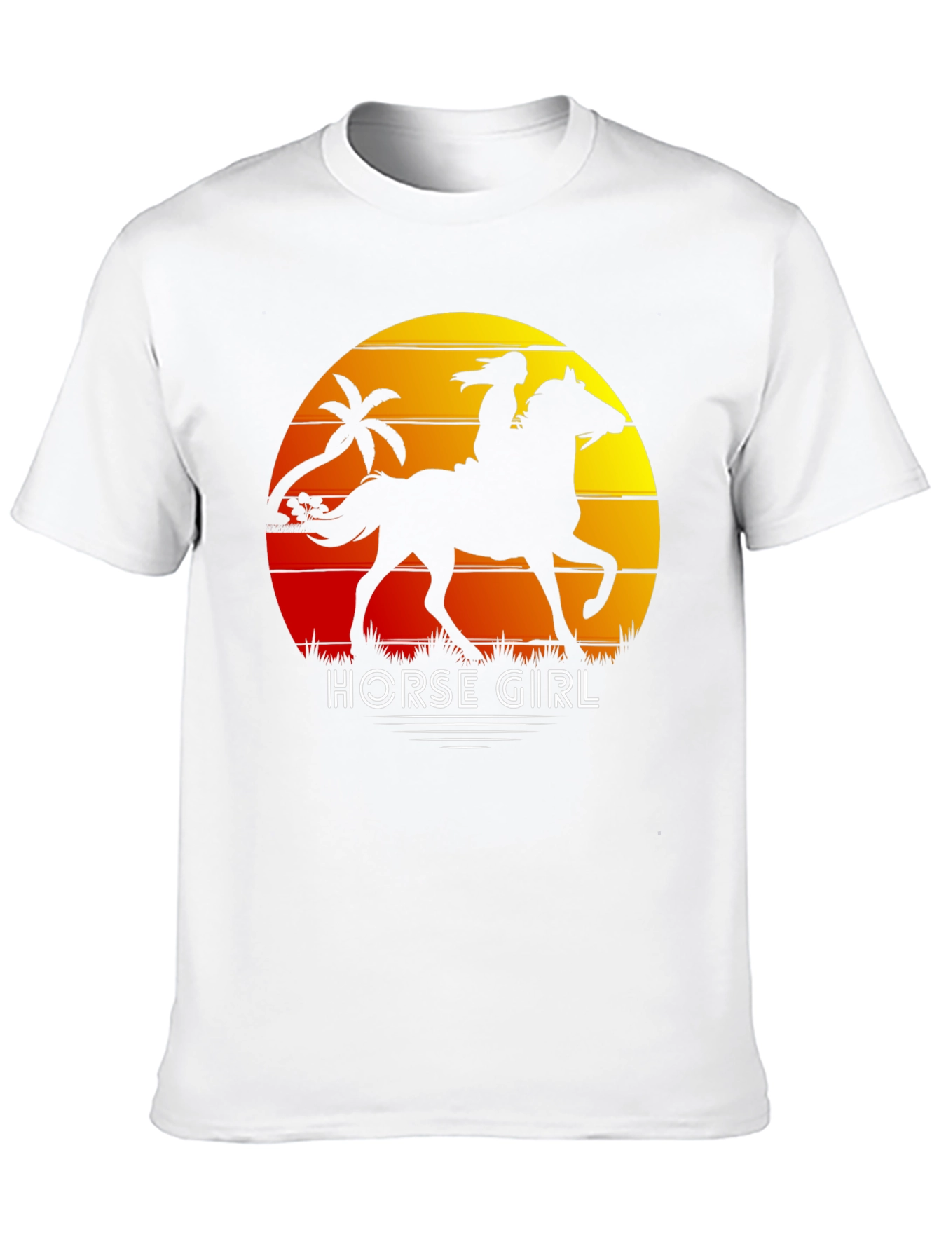 Black Horse Girl Sunset Graphic Tee view 10