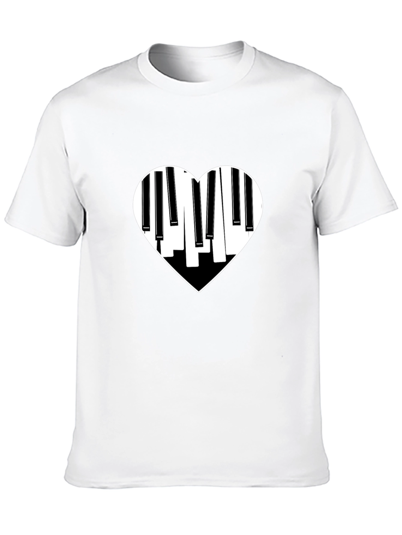 Black Piano Heart Graphic Tee - Black view 10