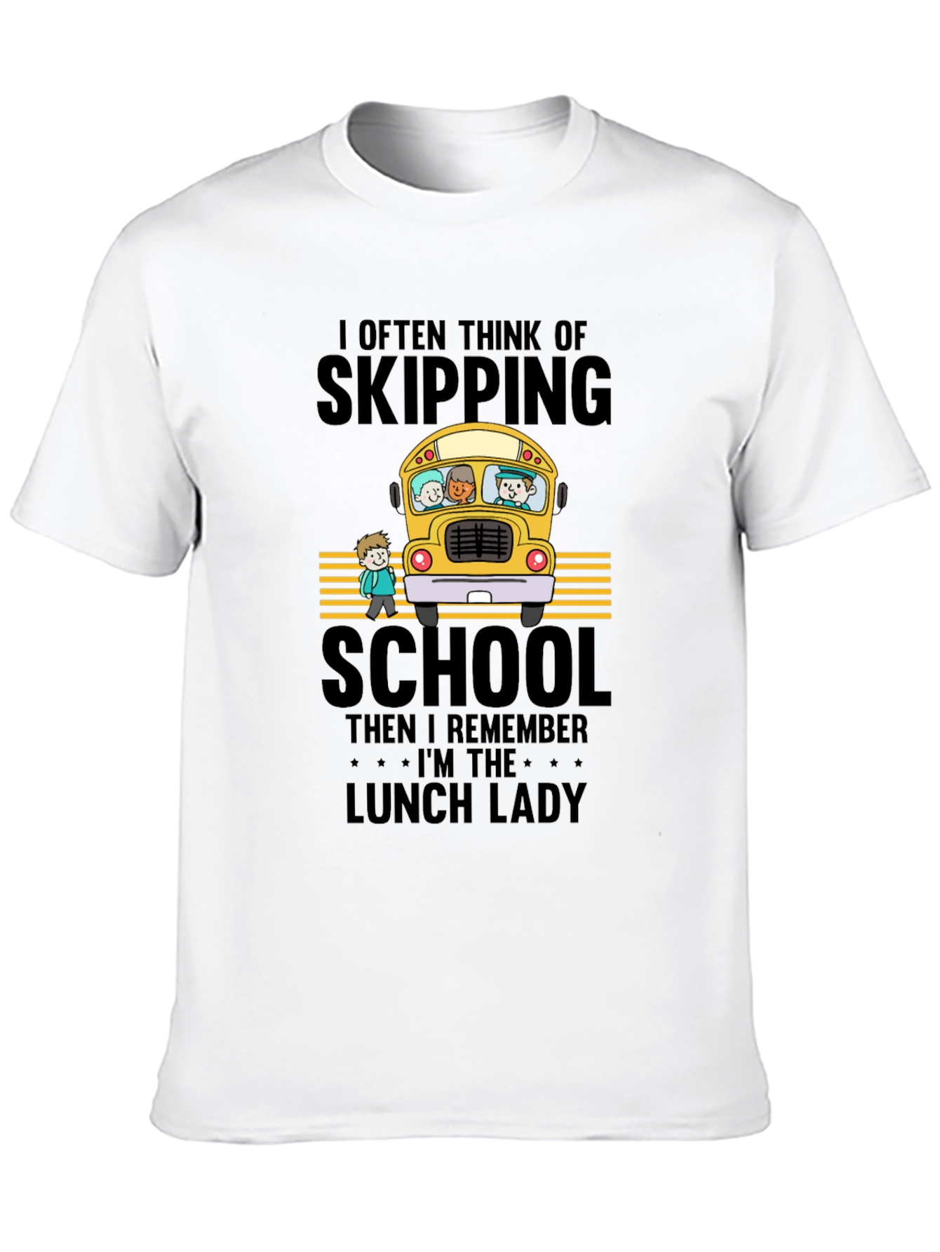 Black Lunch Lady School Bus T-Shirt view 10