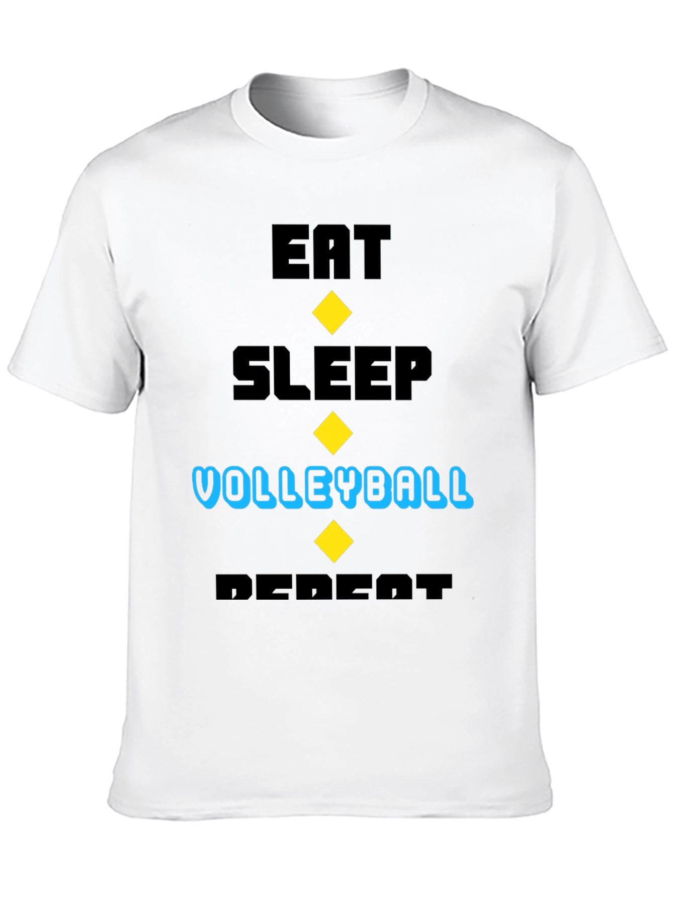 Black Eat Sleep Volleyball Repeat Black T-Shirt view 10