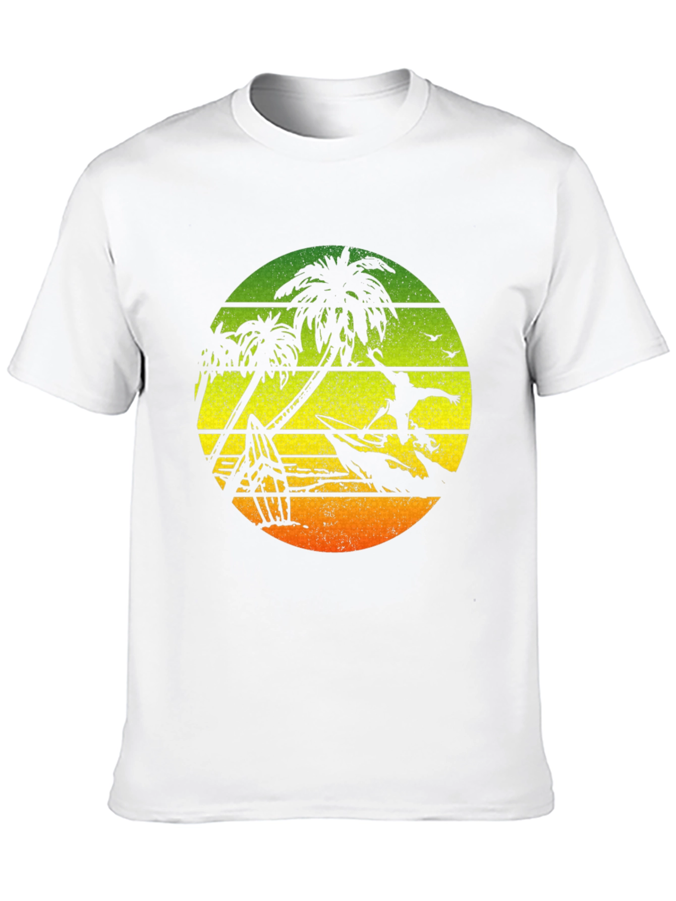 Black Surfing Palm Tree Graphic T-Shirt - Black view 10