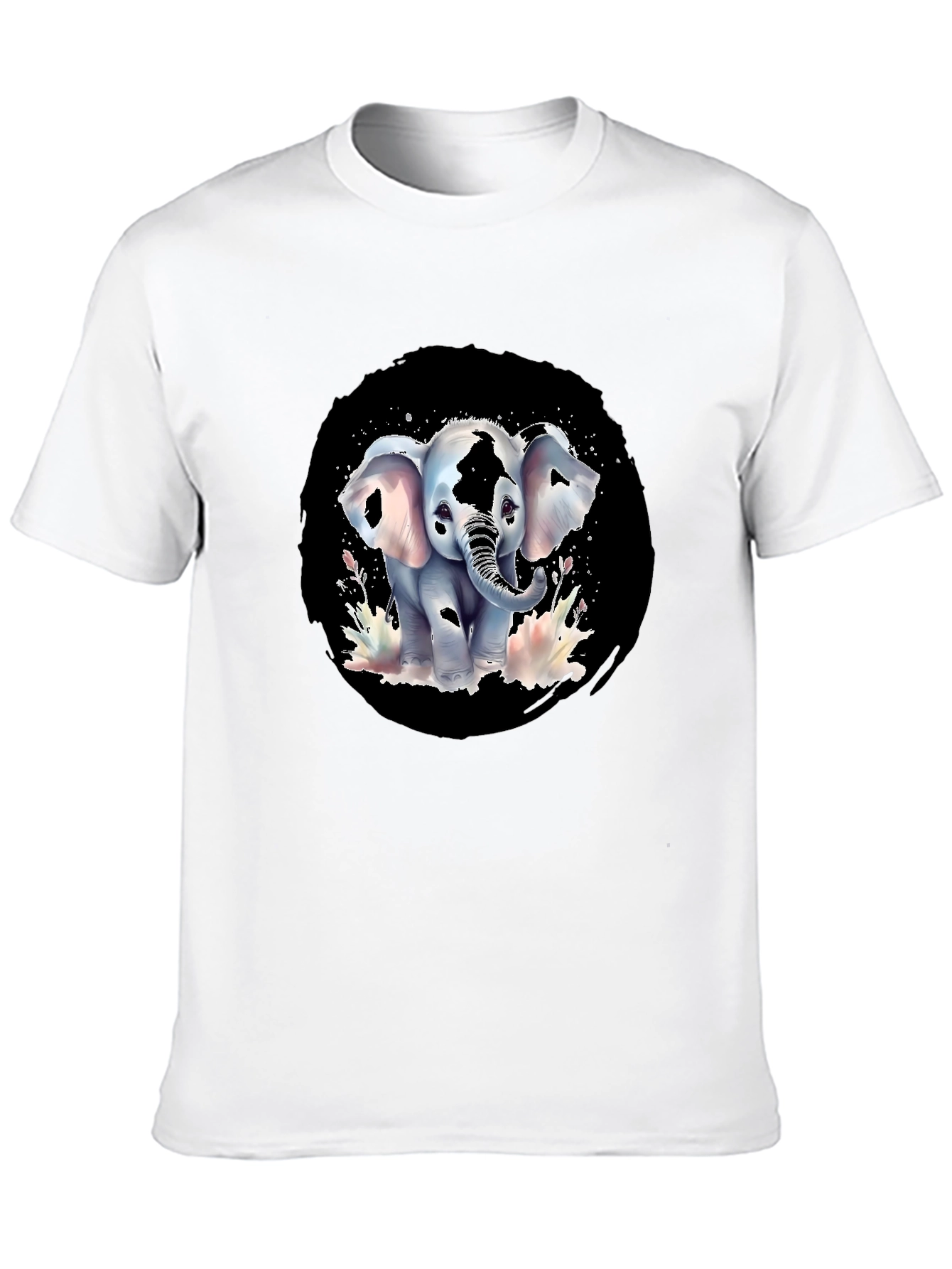 Black Elephant Graphic Print Black T-Shirt view 10