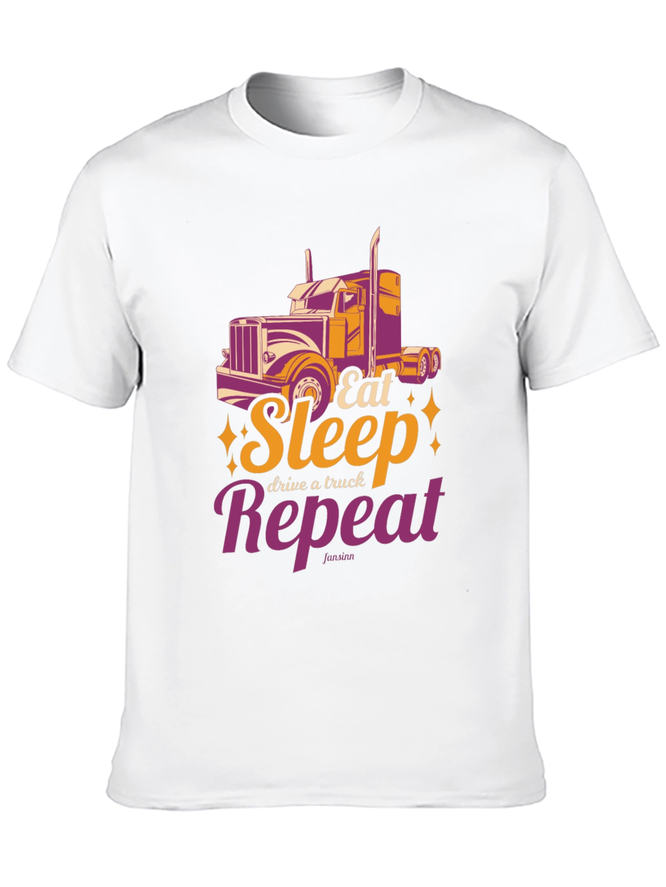 Black Trucker's T-Shirt: Eat Sleep Drive Repeat view 10