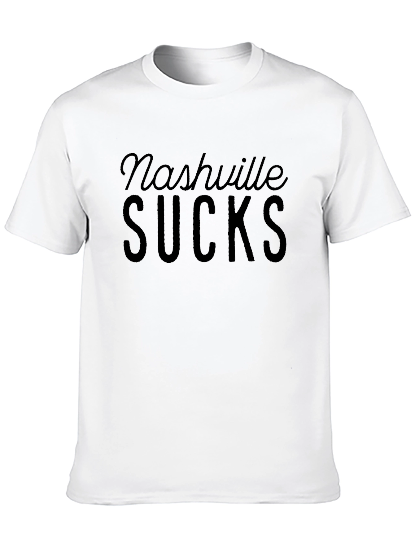 Black Nashville Sucks T-Shirt - Black Crew Neck view 10