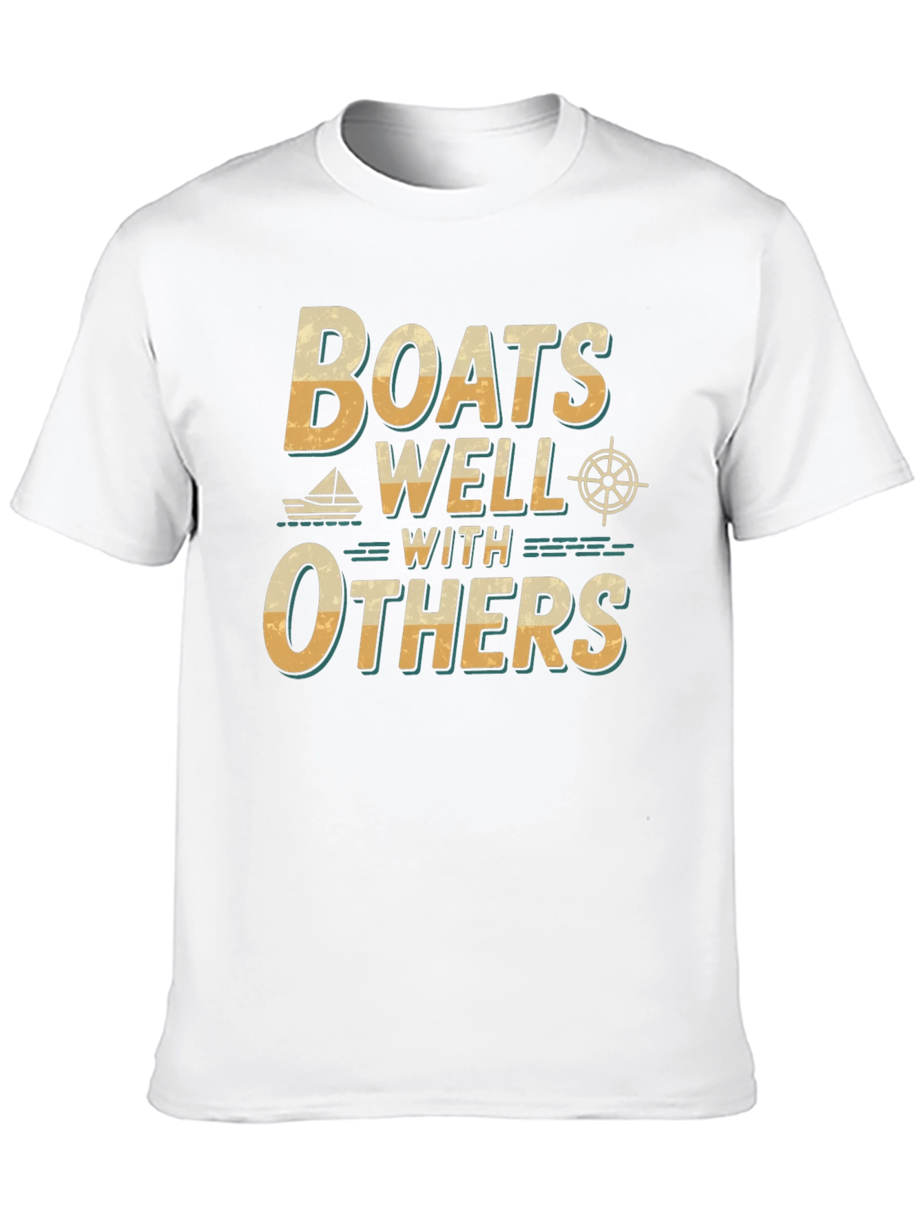 Black Boats Well With Others T-Shirt - Nautical Theme view 10