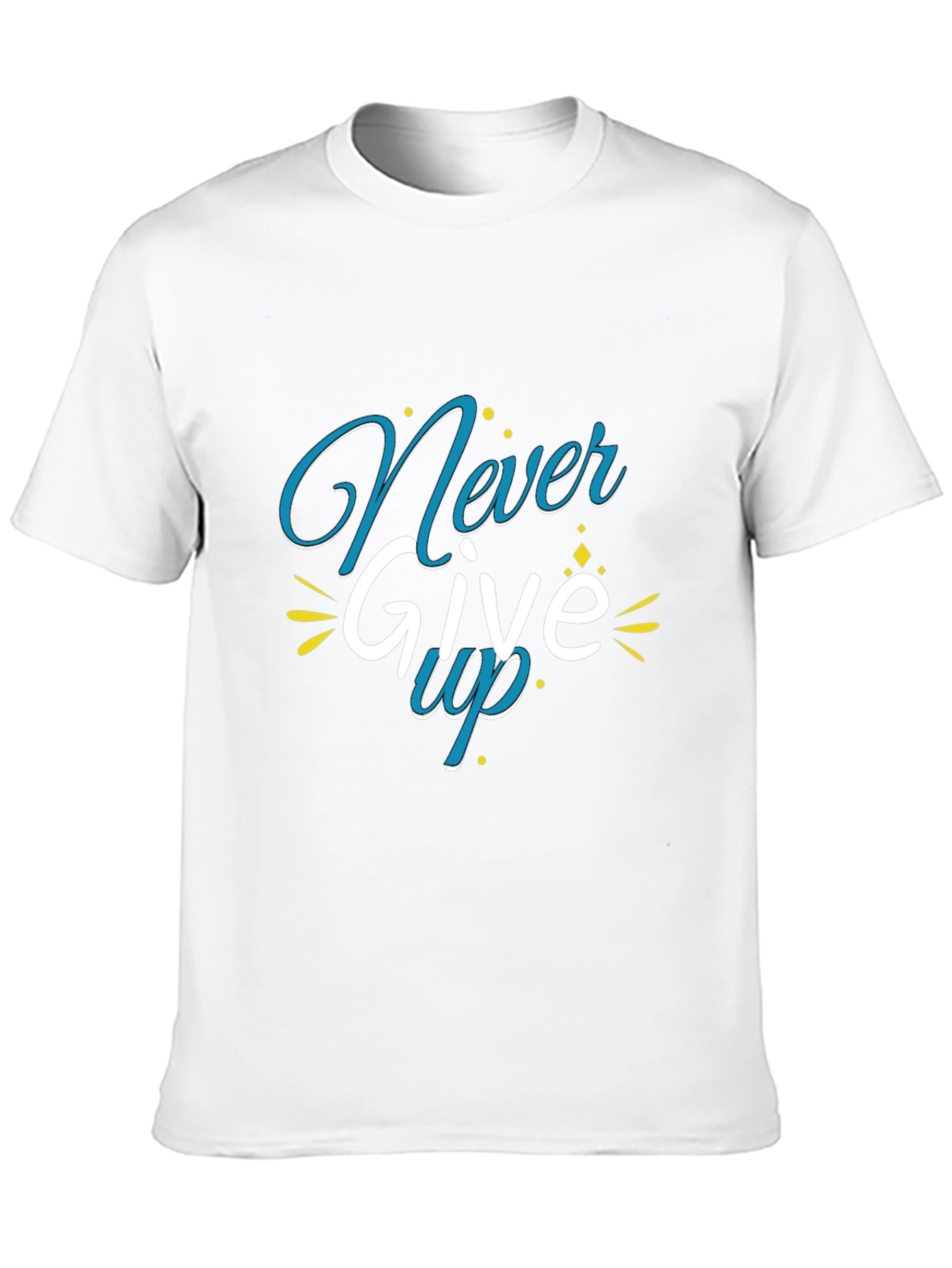 Black Never Give Up Graphic Print Black T-Shirt view 10