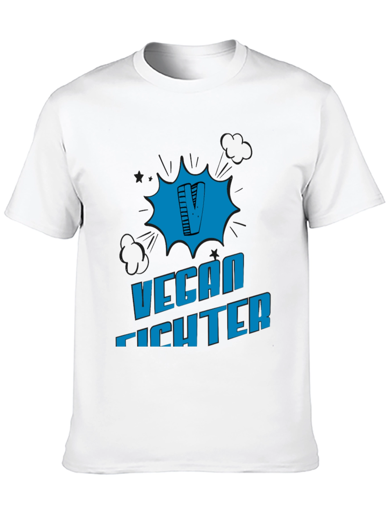Black Vegan Fighter Graphic Tee view 10
