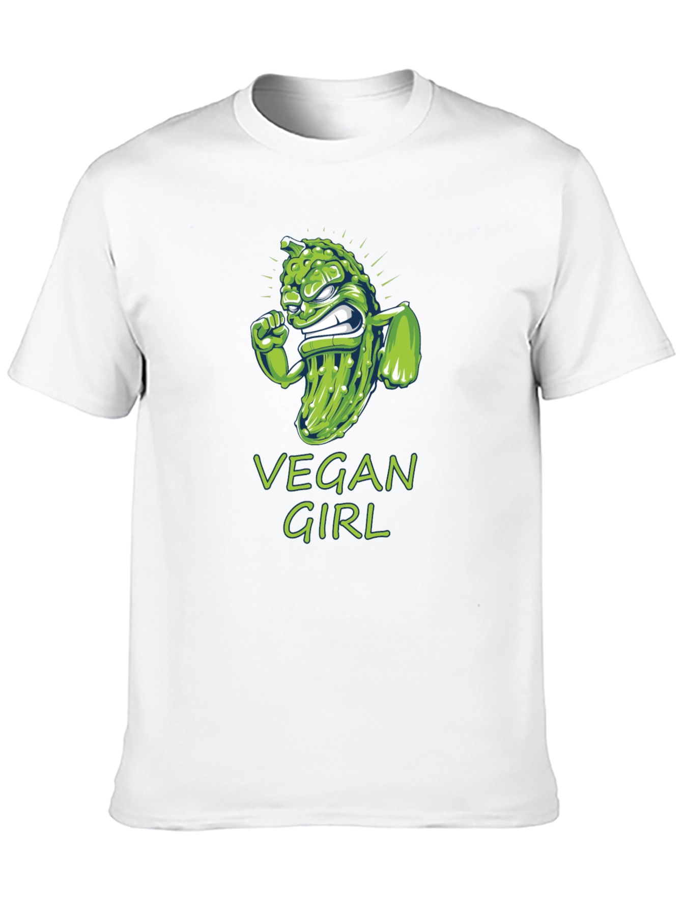 Black Vegan Girl T-Shirt Funny Pickle Design view 10