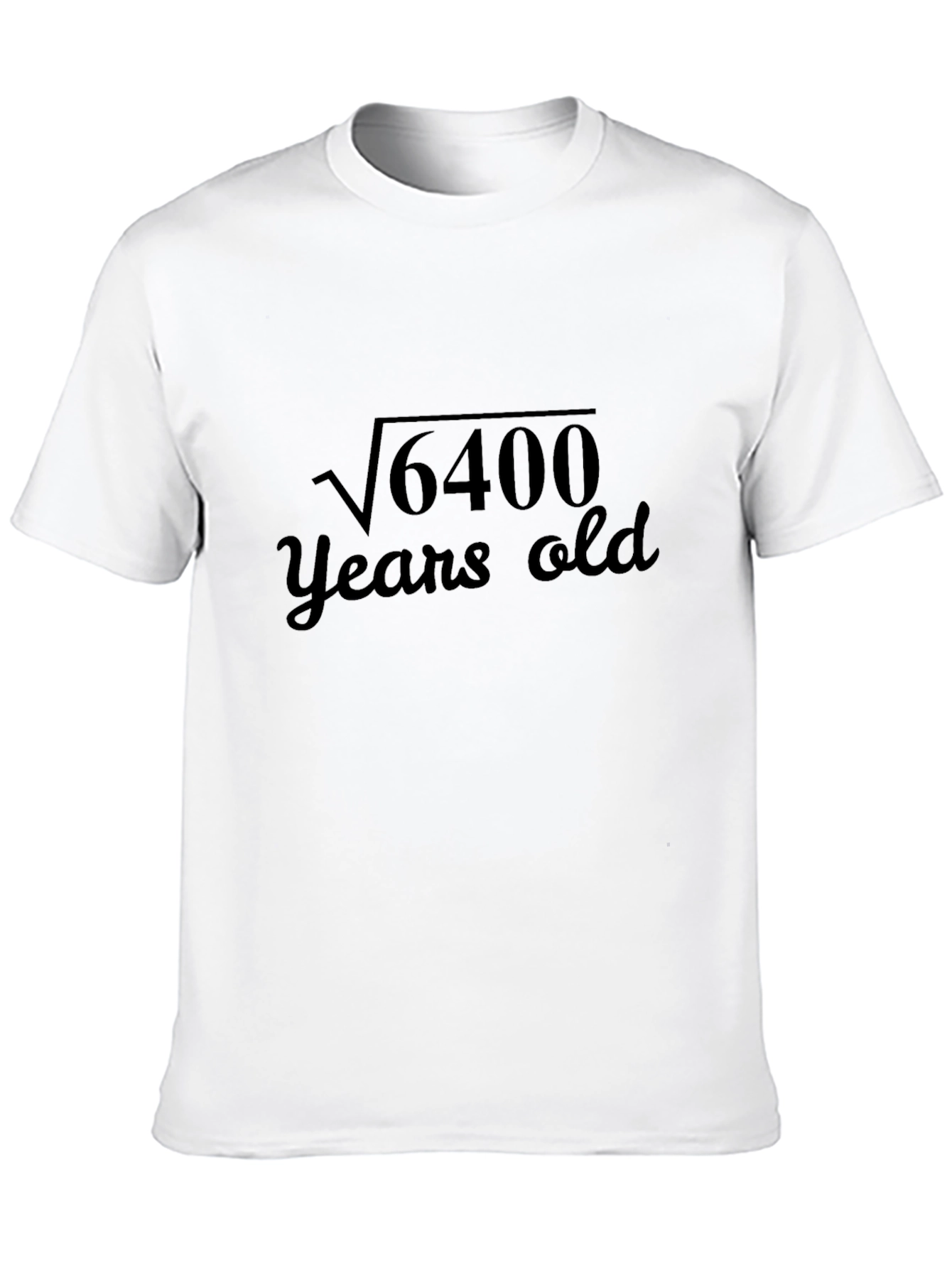 Black Funny Math Birthday T-Shirt - "6400 Years Old" view 10