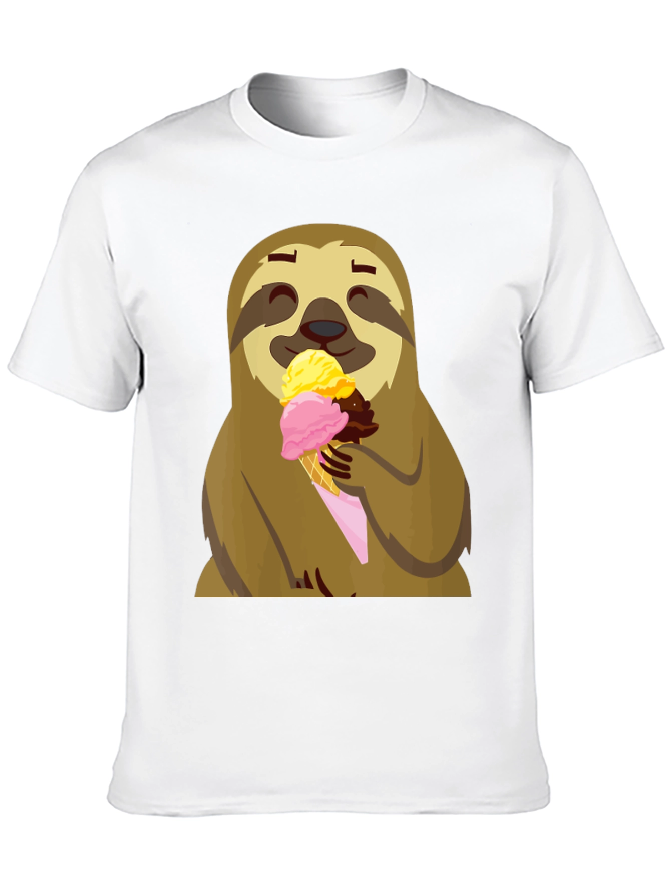 Black Sloth Eating Ice Cream Graphic Tee - Black view 10