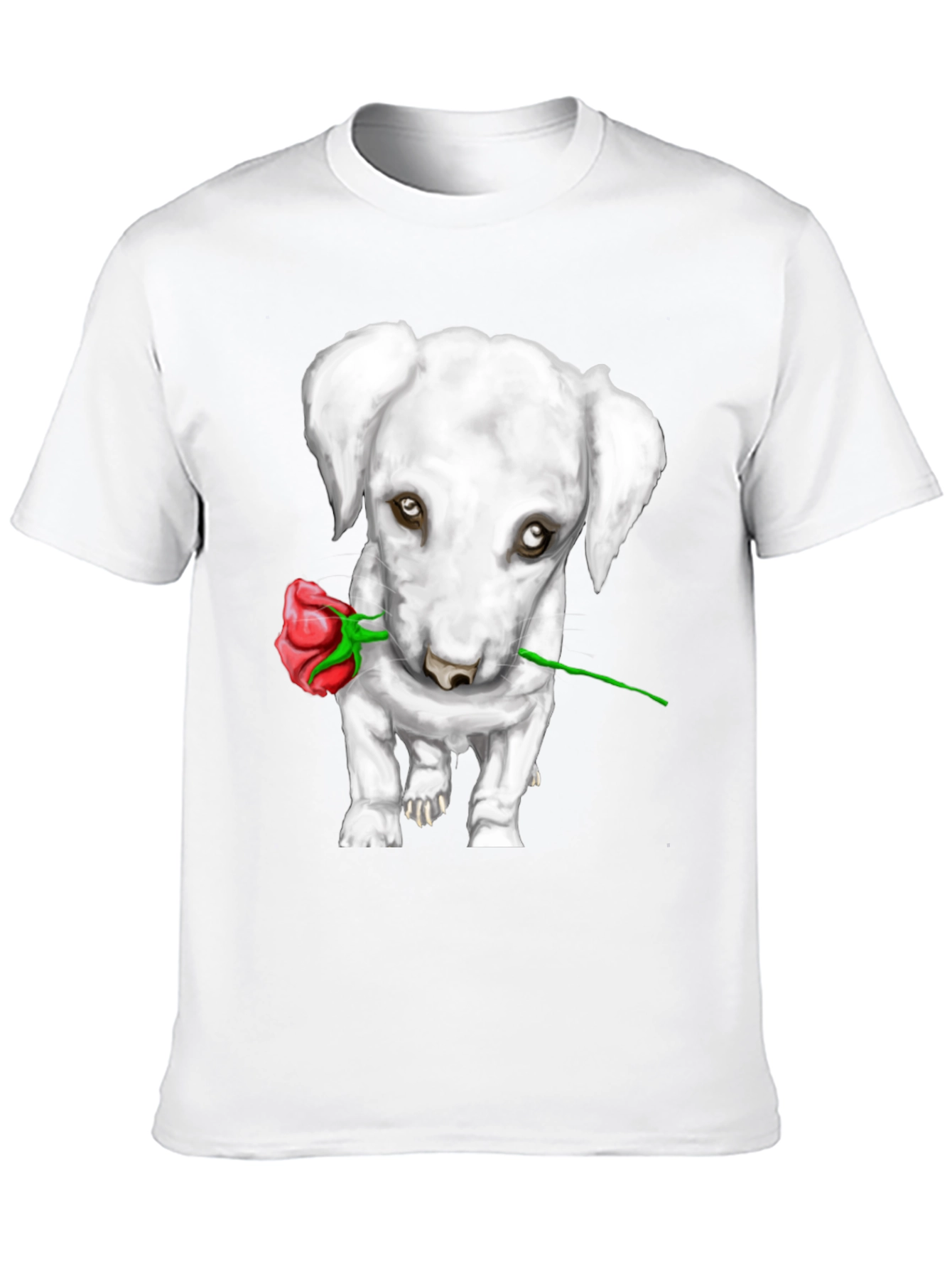 Black Dog with Rose Graphic Tee view 10