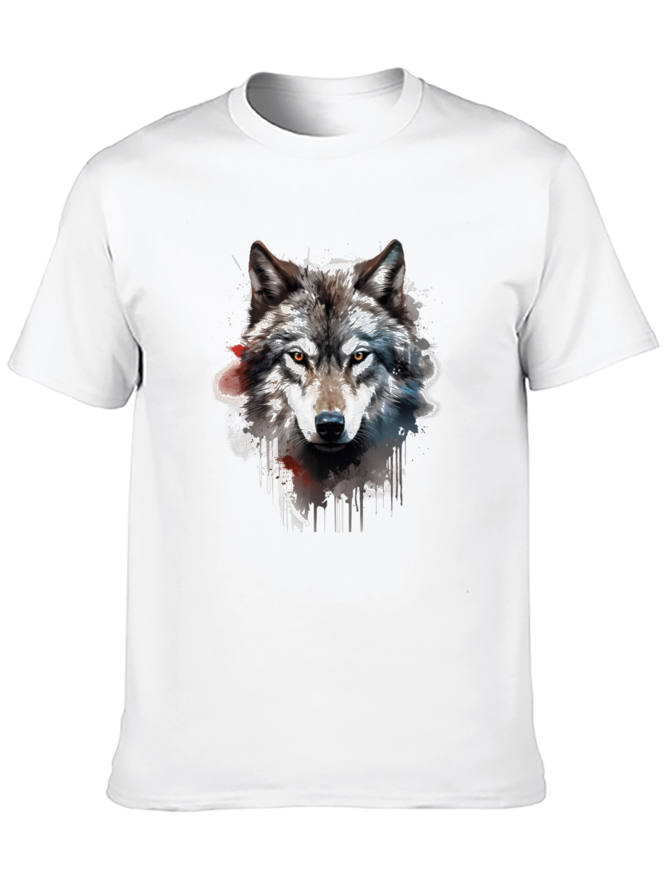 Black Wolf Graphic Print Black T-Shirt view 10