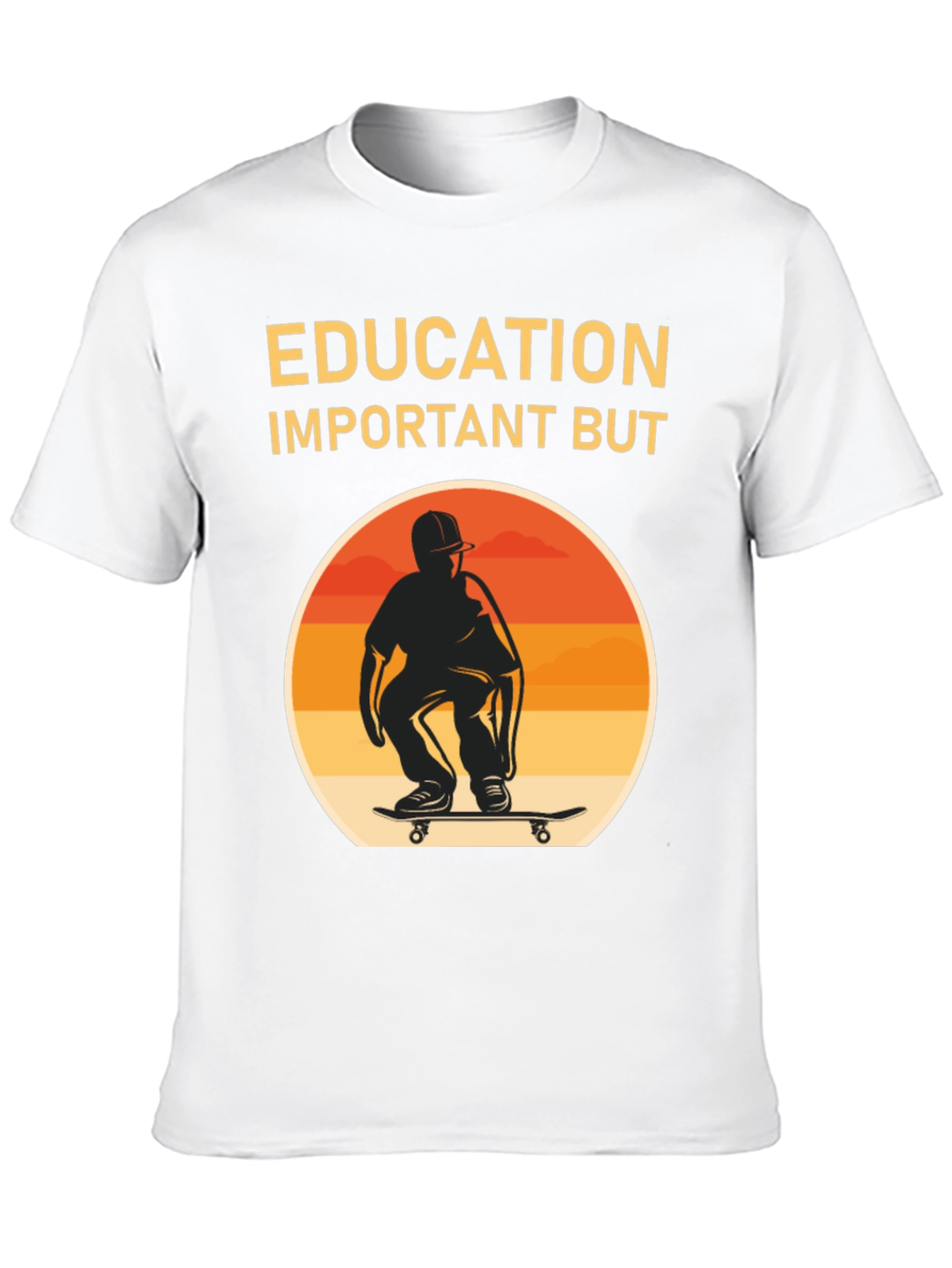 Black Education Important Skateboarder Graphic Tee view 10