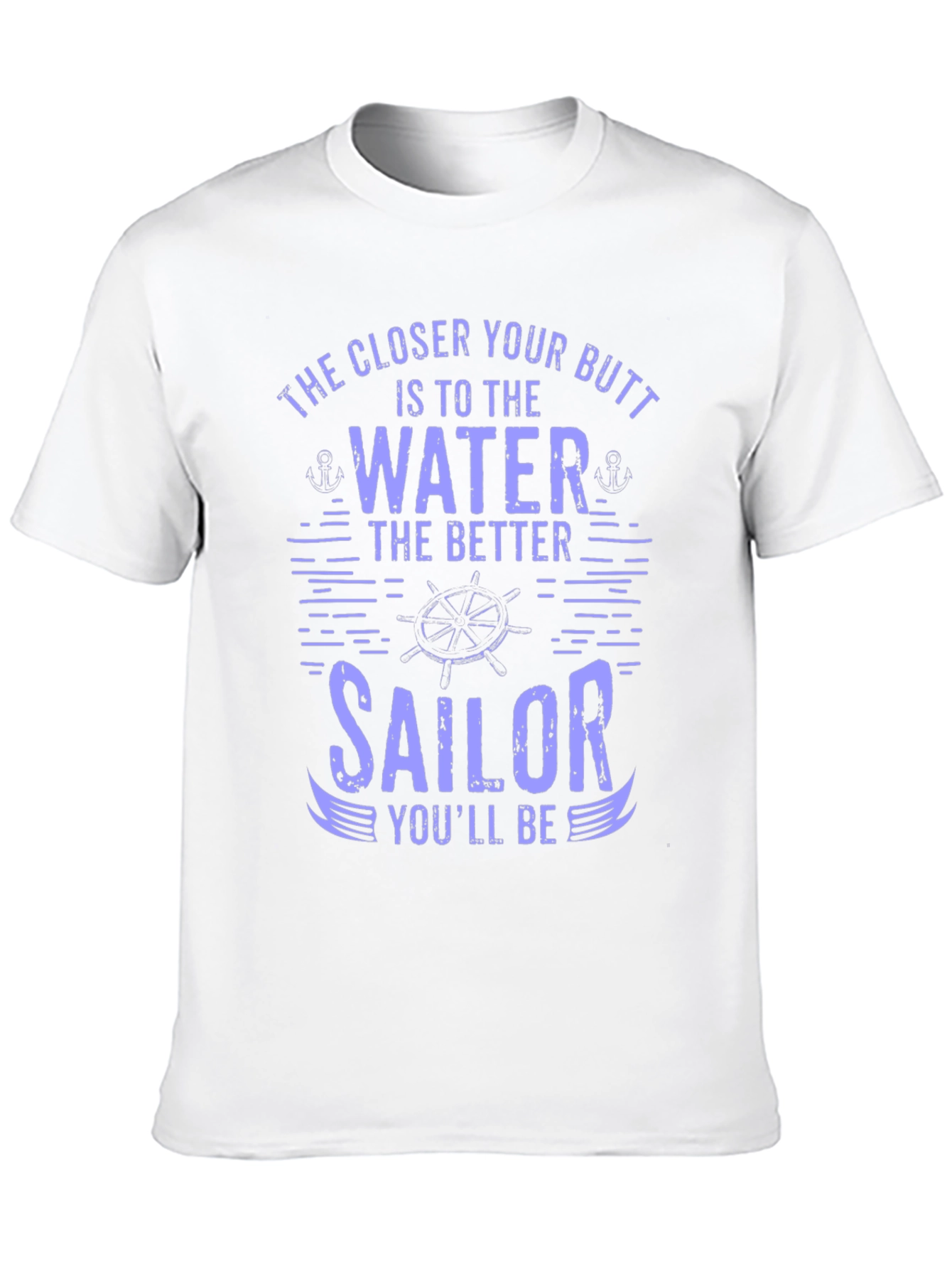 Black Funny Sailor T-Shirt - Butt Near Water view 10