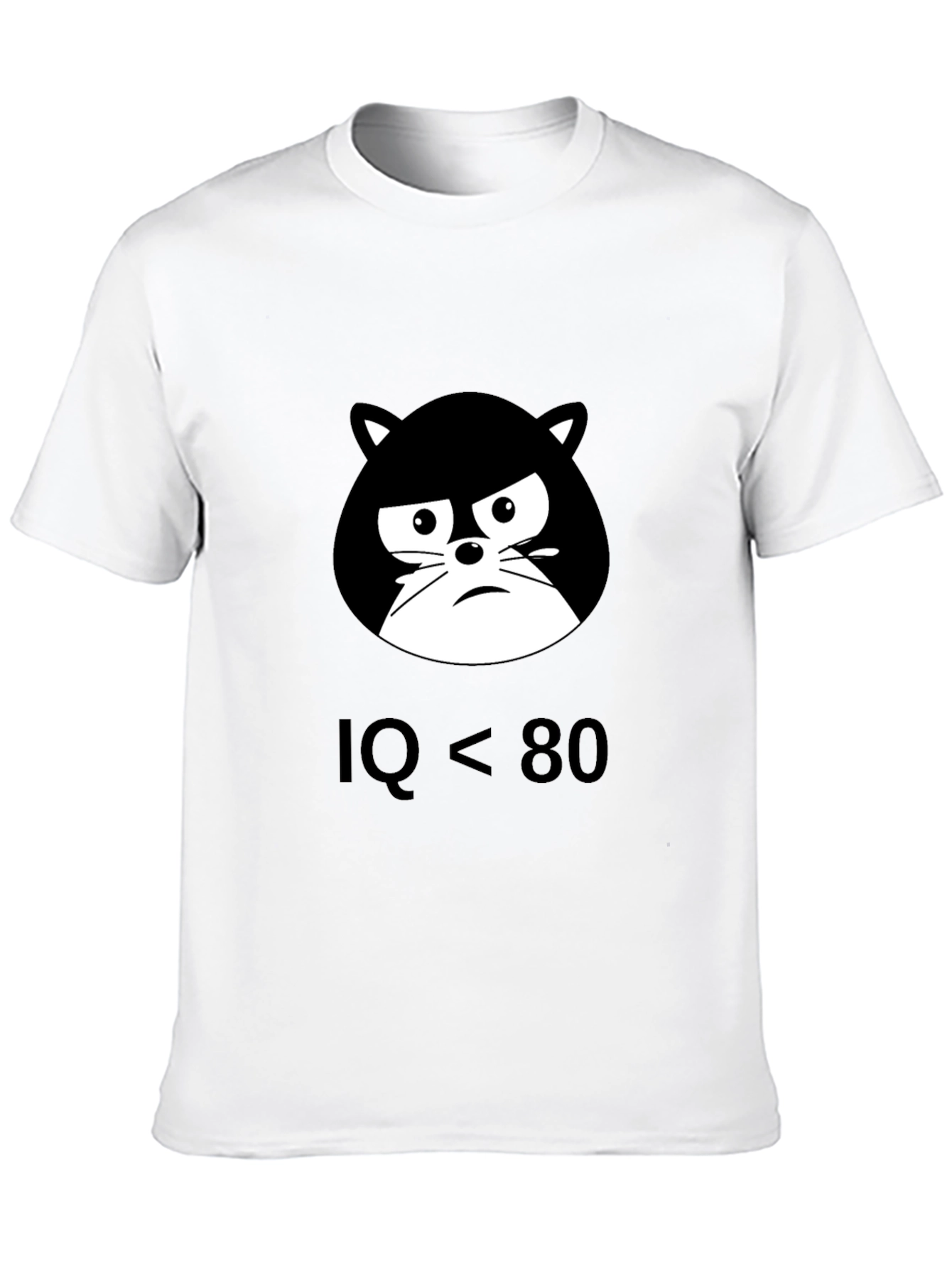 Black IQ < 80 Grumpy Cat T-Shirt - Black view 10