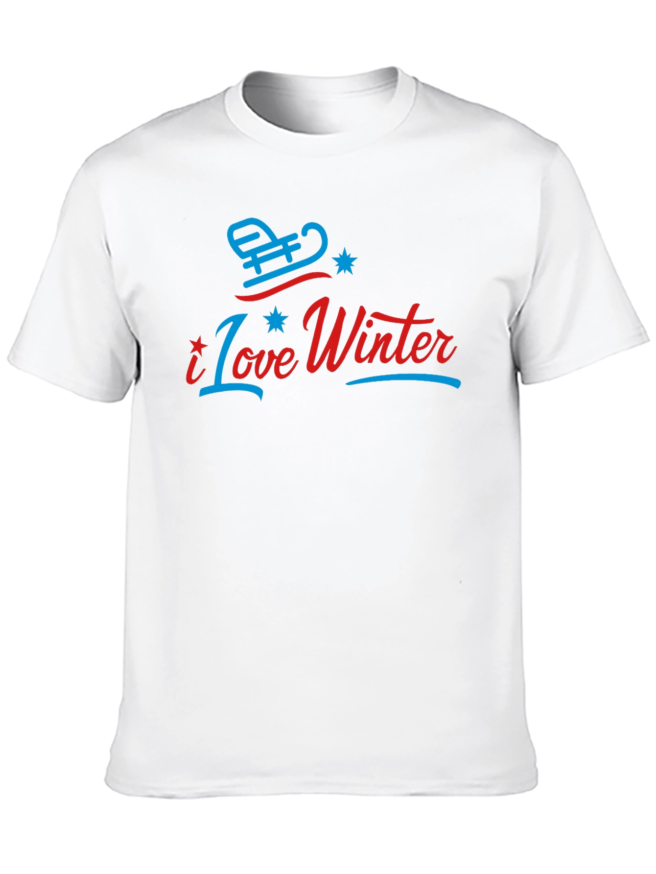Black I Love Winter Graphic T-Shirt view 10