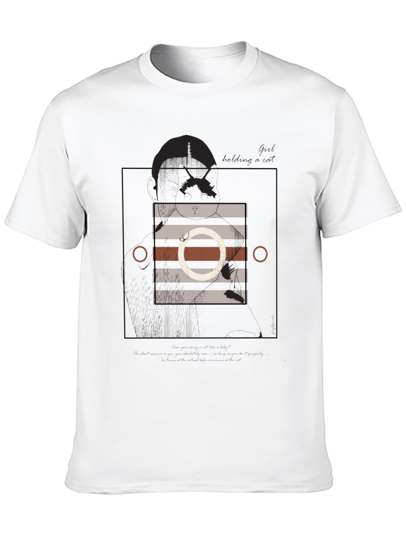 Black Abstract Graphic Tee - Modern Black T-Shirt view 10