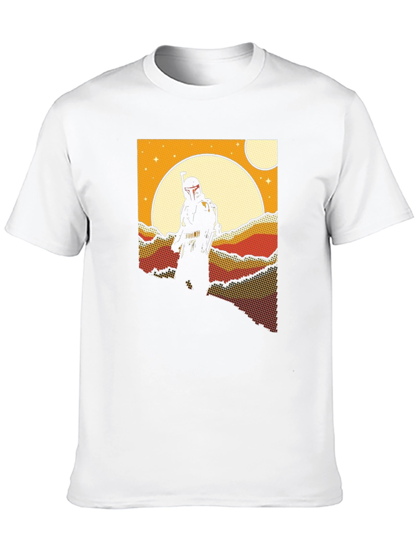 Black Retro Sci-Fi T-Shirt: Bounty Hunter Scene view 10