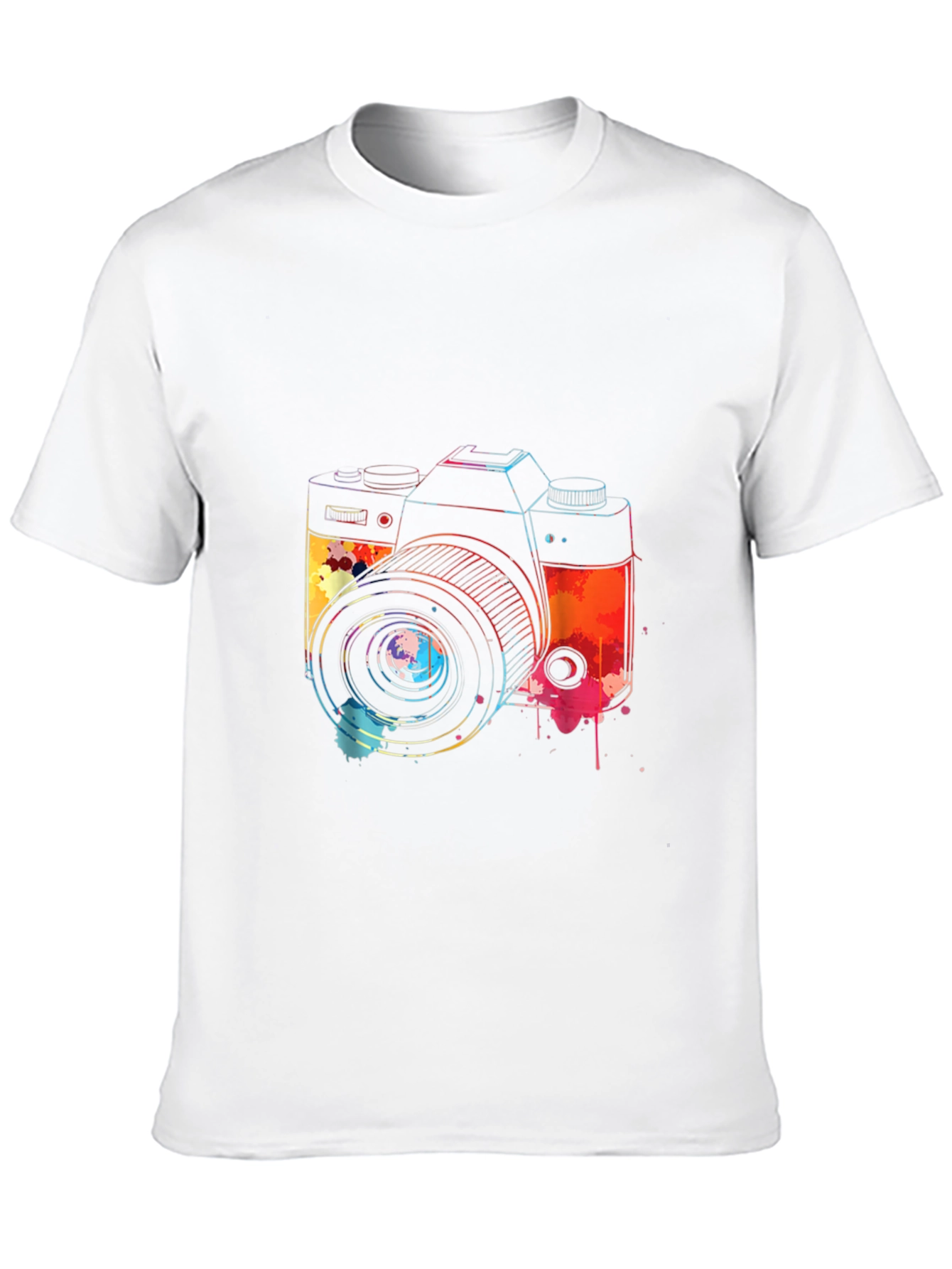 Black Watercolor Camera Graphic T-Shirt view 10